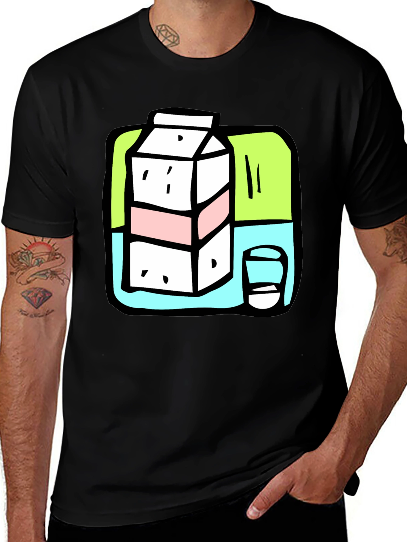 Variant 23 of Milk Carton Graphic Tee - Unisex Black Cotton T-Shirt