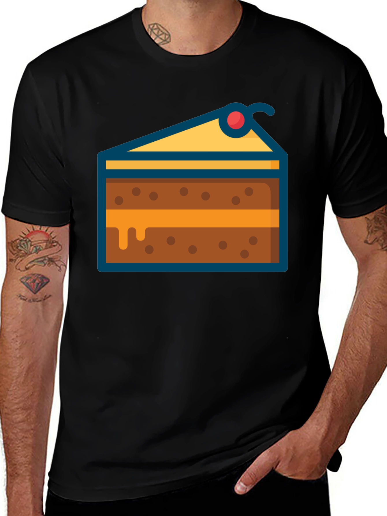Cake Slice Graphic Tee - Sweet Treat Design