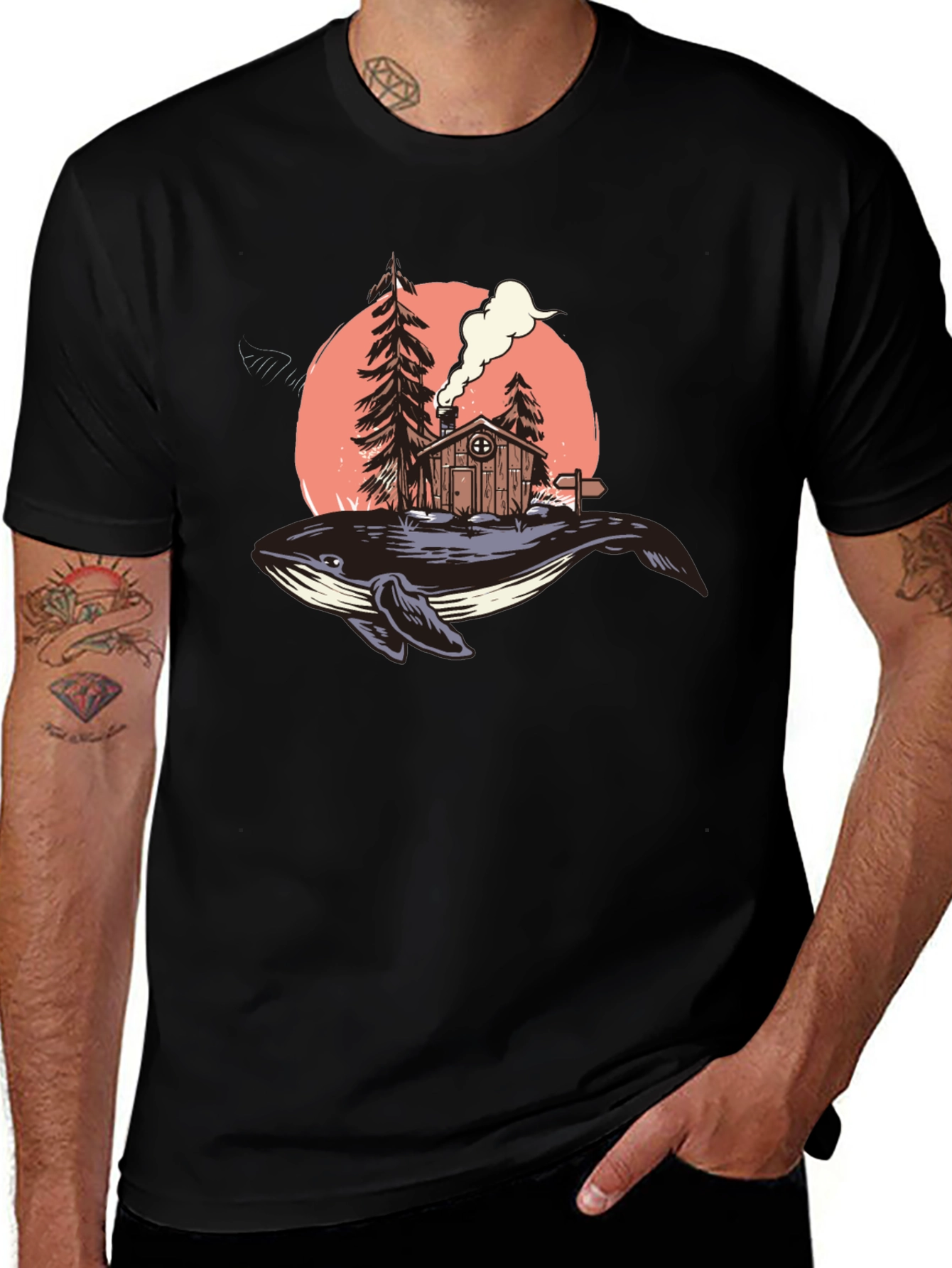Variant 4 of Whimsical Whale Cabin Tee
