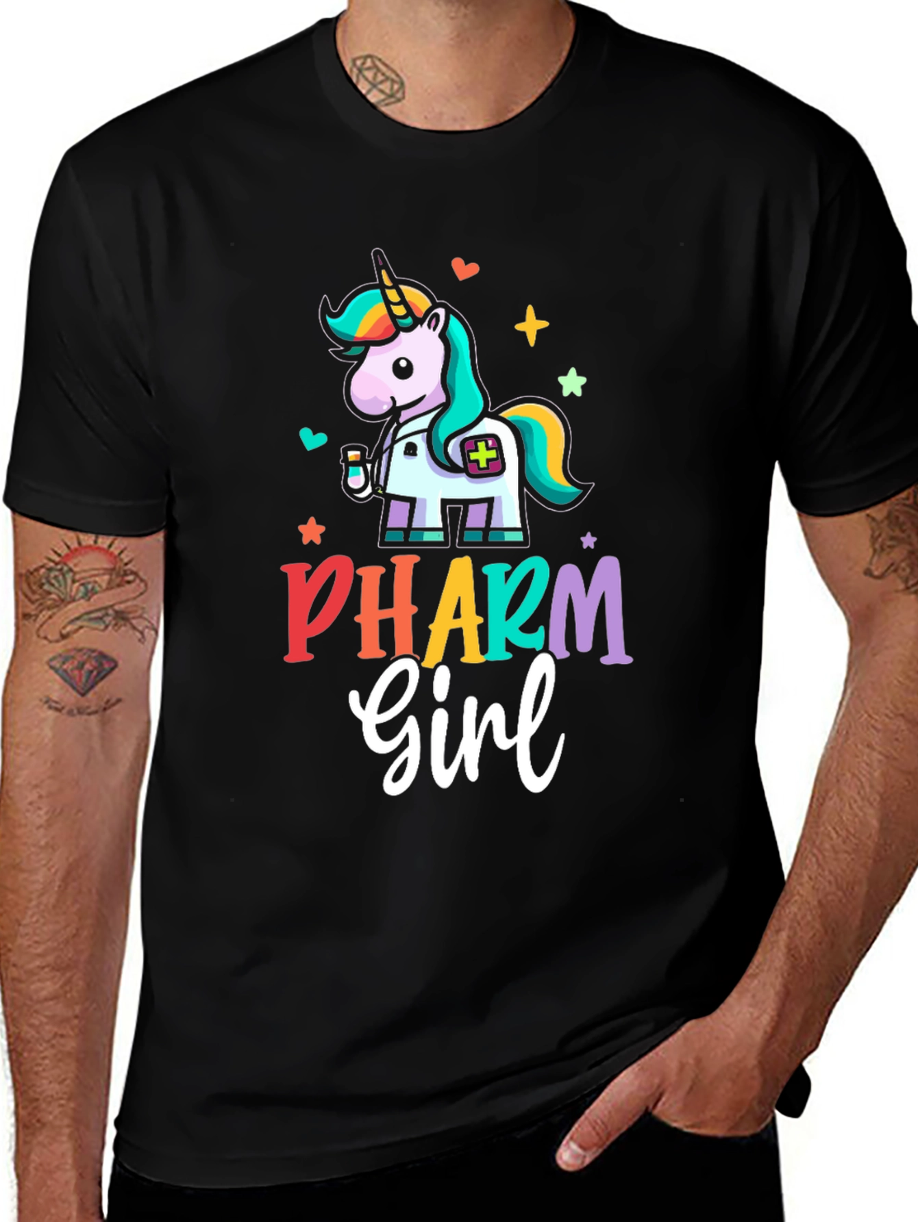 Variant 20 of Pharm Girl Unicorn T-Shirt - Colorful, Cute, & Unique