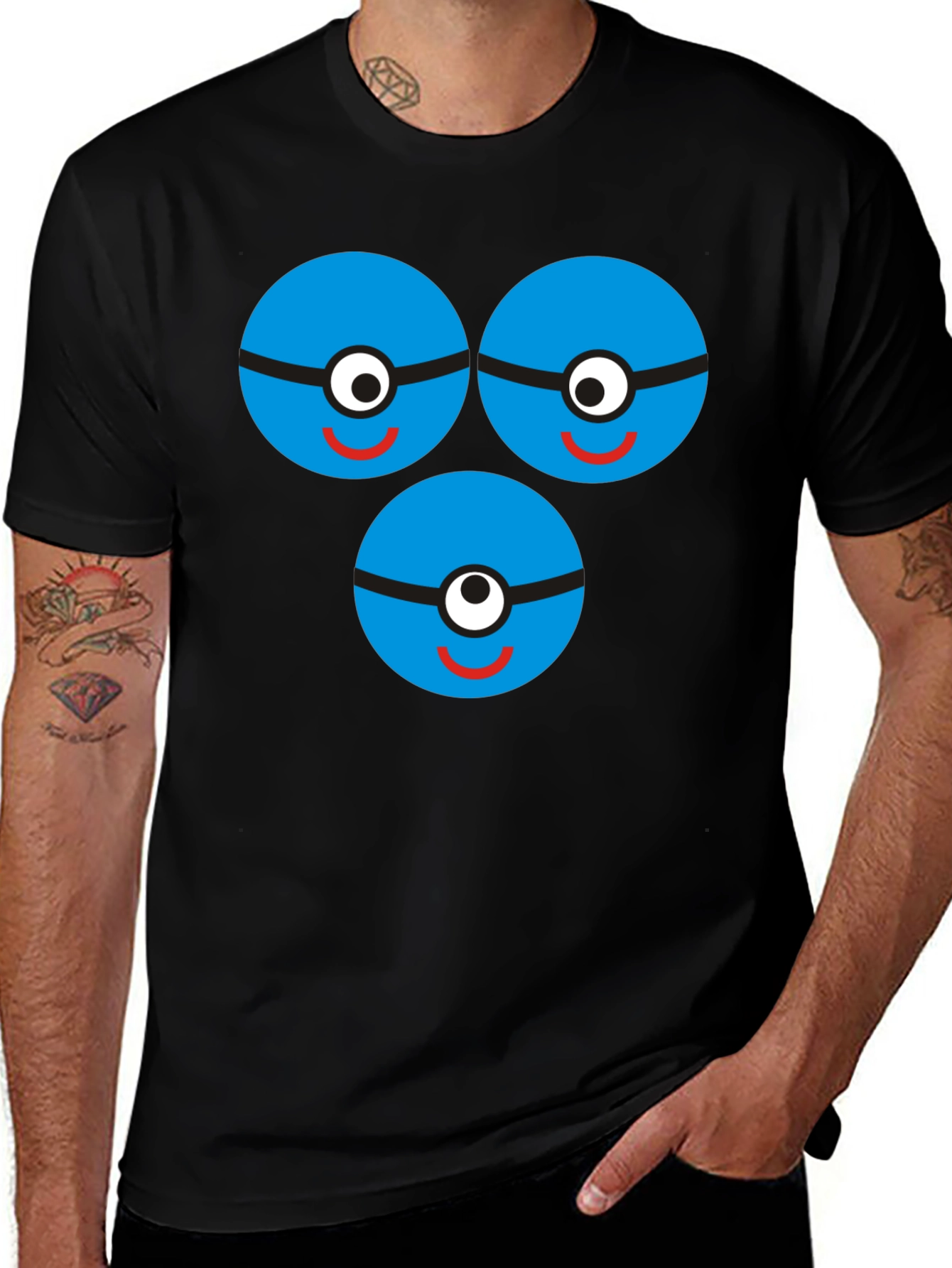Variant 2 of Novelty One-Eyed Monster Graphic T-Shirt - Black