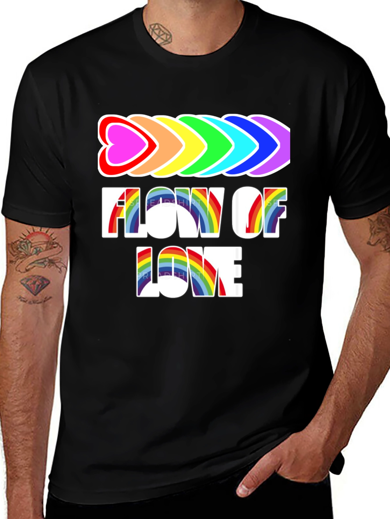 Variant 18 of Flow of Love Rainbow Pride T-Shirt