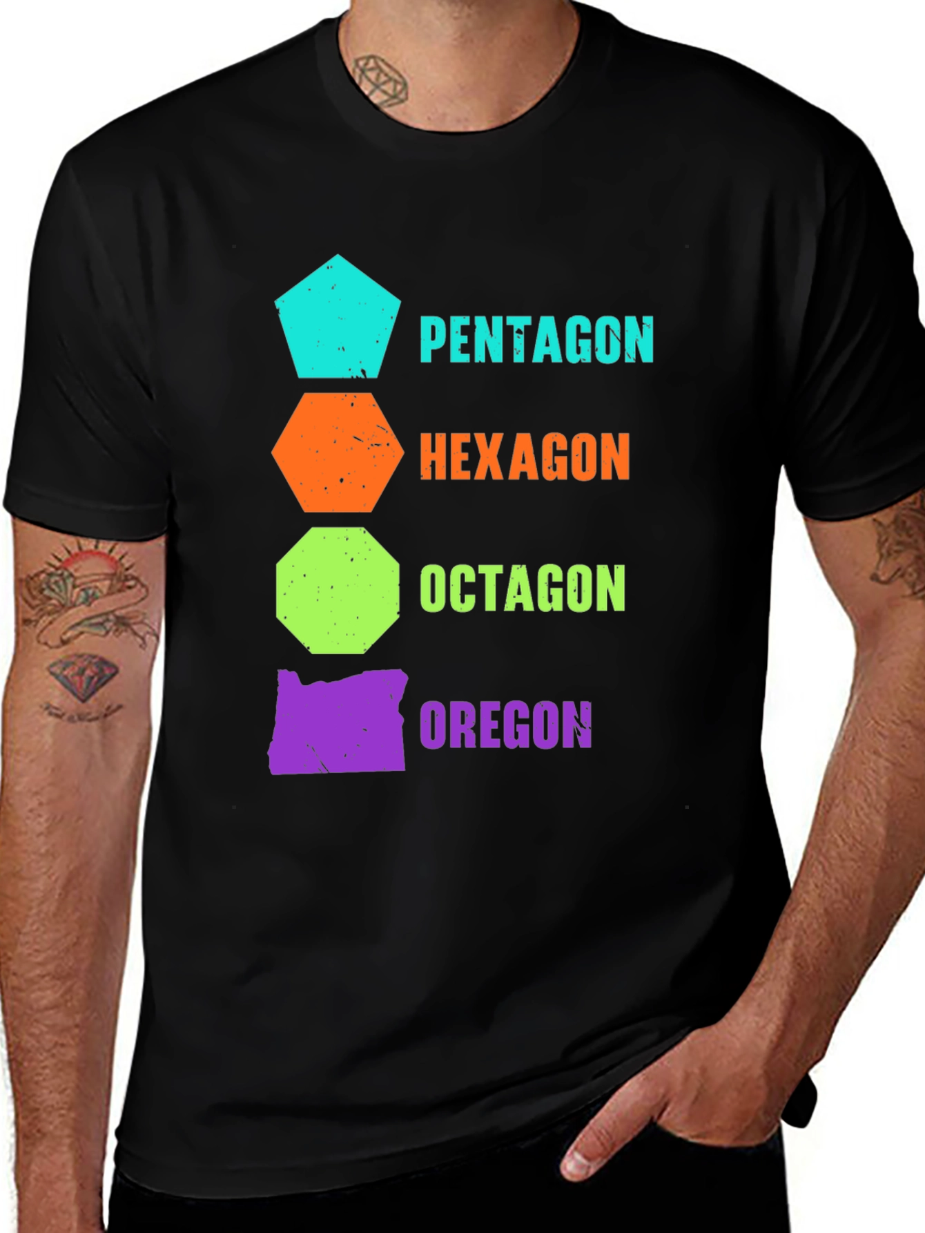 Oregon Geometric Shapes T-Shirt Funny