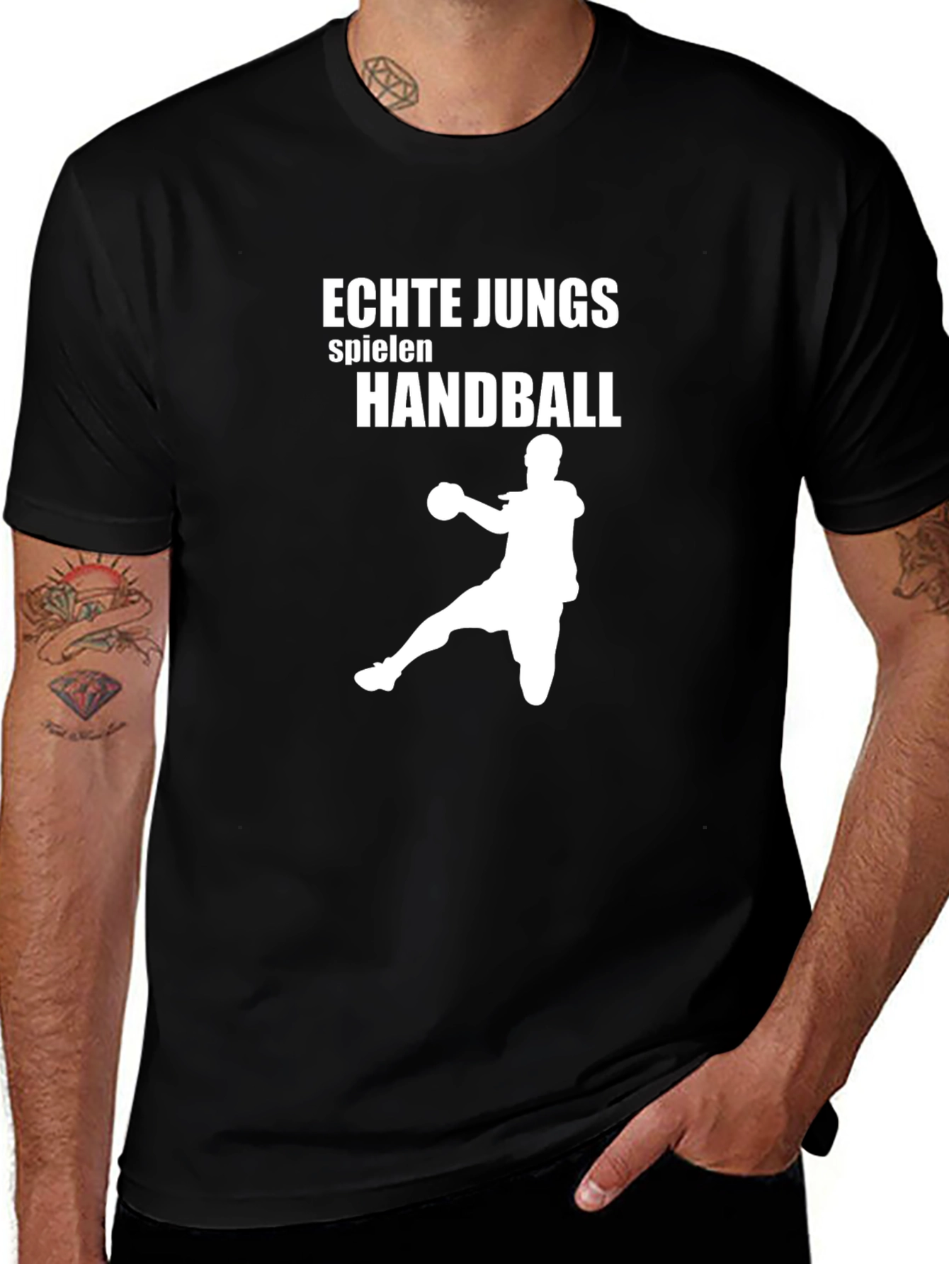 Variant 16 of Echte Jungs Handball T-Shirt - Black Graphic Tee