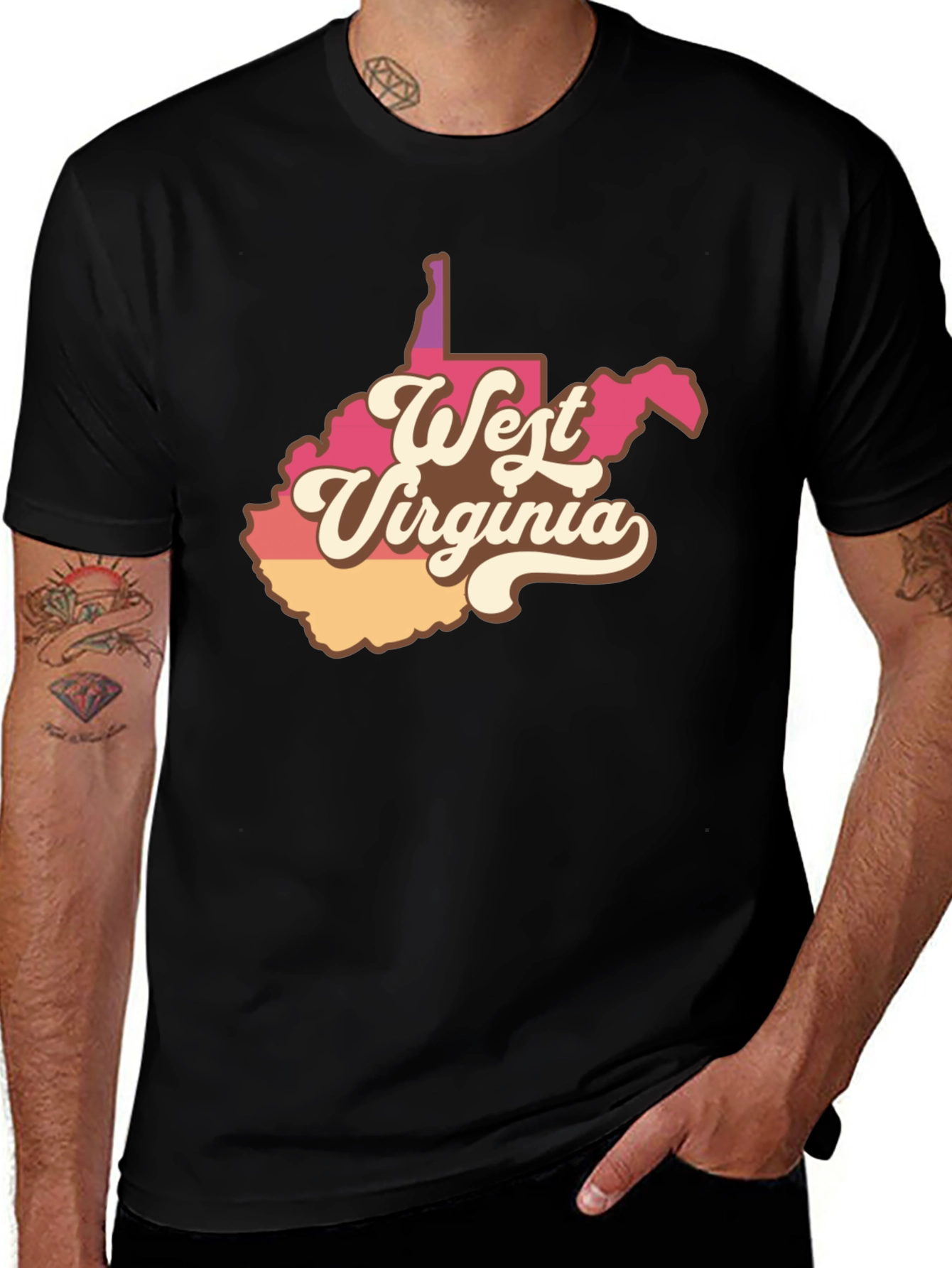 Retro West Virginia State T-Shirt