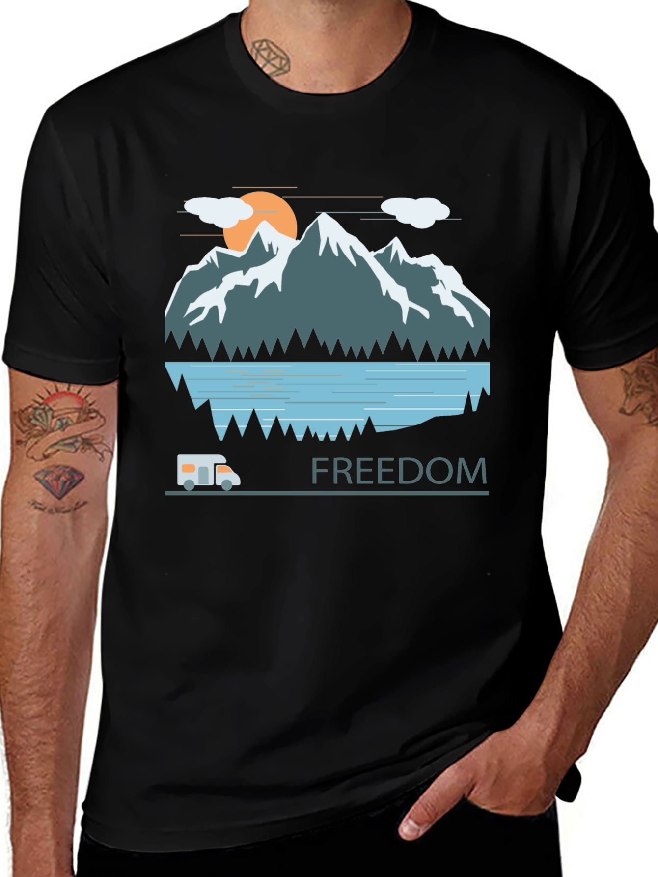 Variant 25 of Adventure Awaits: Freedom Mountain Graphic Tee