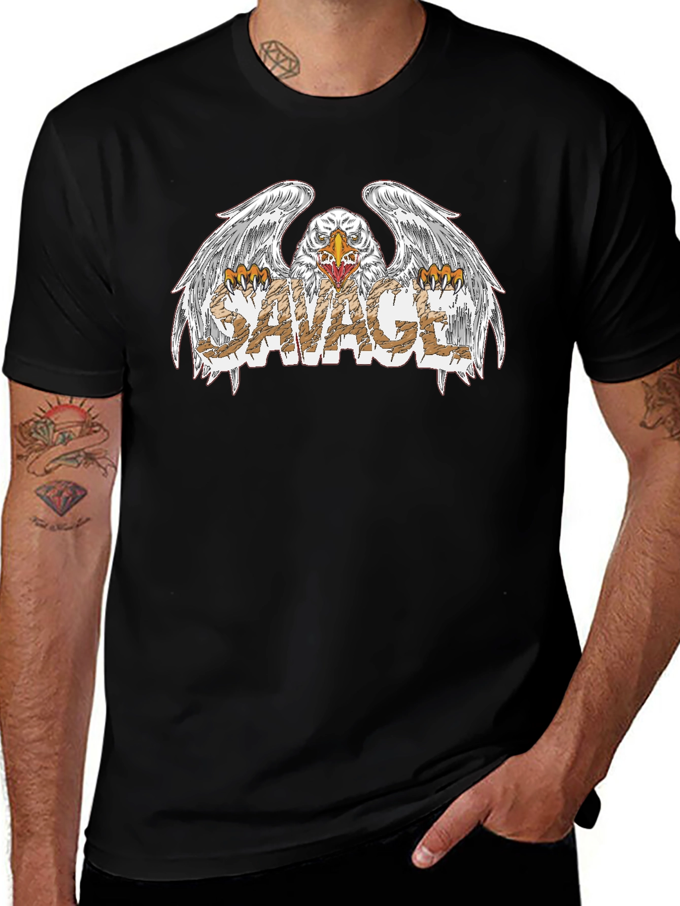 Variant 27 of Savage Eagle Graphic Tee - Cool Animal Print Shirt