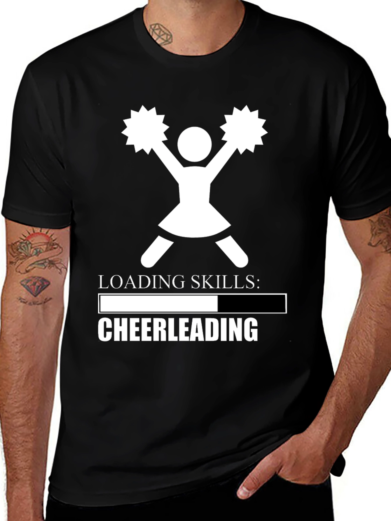 Variant 24 of Cheerleading Skills Loading T-Shirt - Black