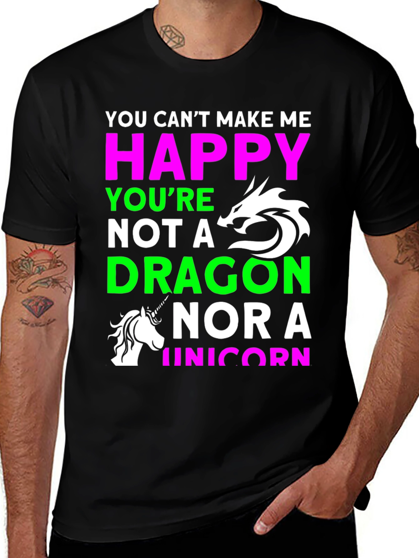 Variant 18 of Funny Dragon & Unicorn Graphic T-Shirt - Sarcastic Tee
