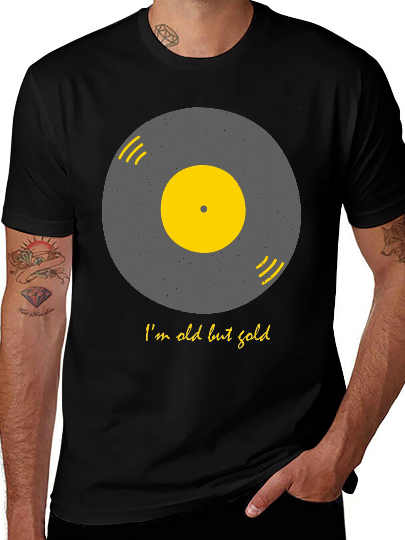 Variant 25 of Retro Vinyl Record T-Shirt - I'm Old But Gold