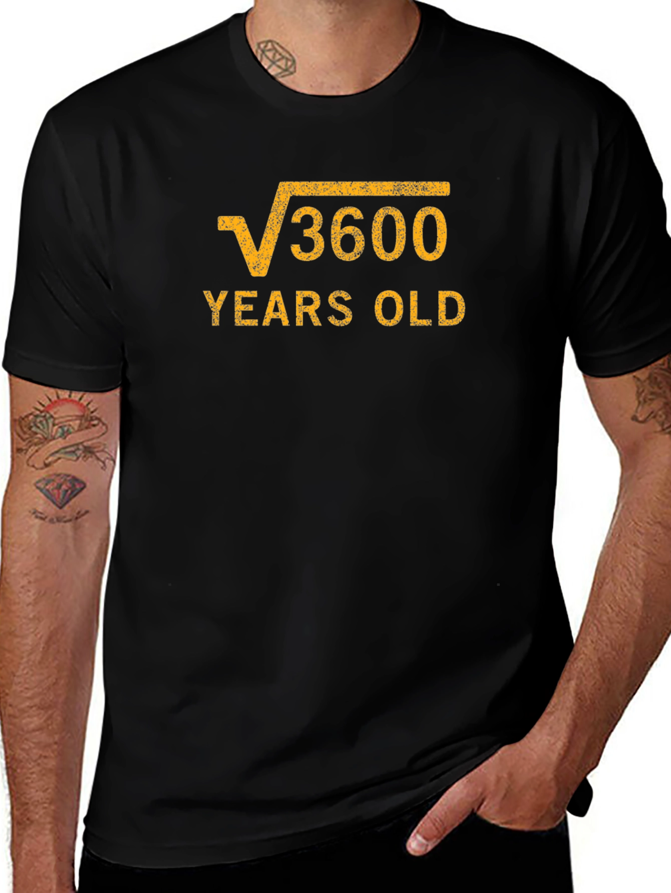Black Funny 60th Birthday T-Shirt - Square Root of 3600 main image
