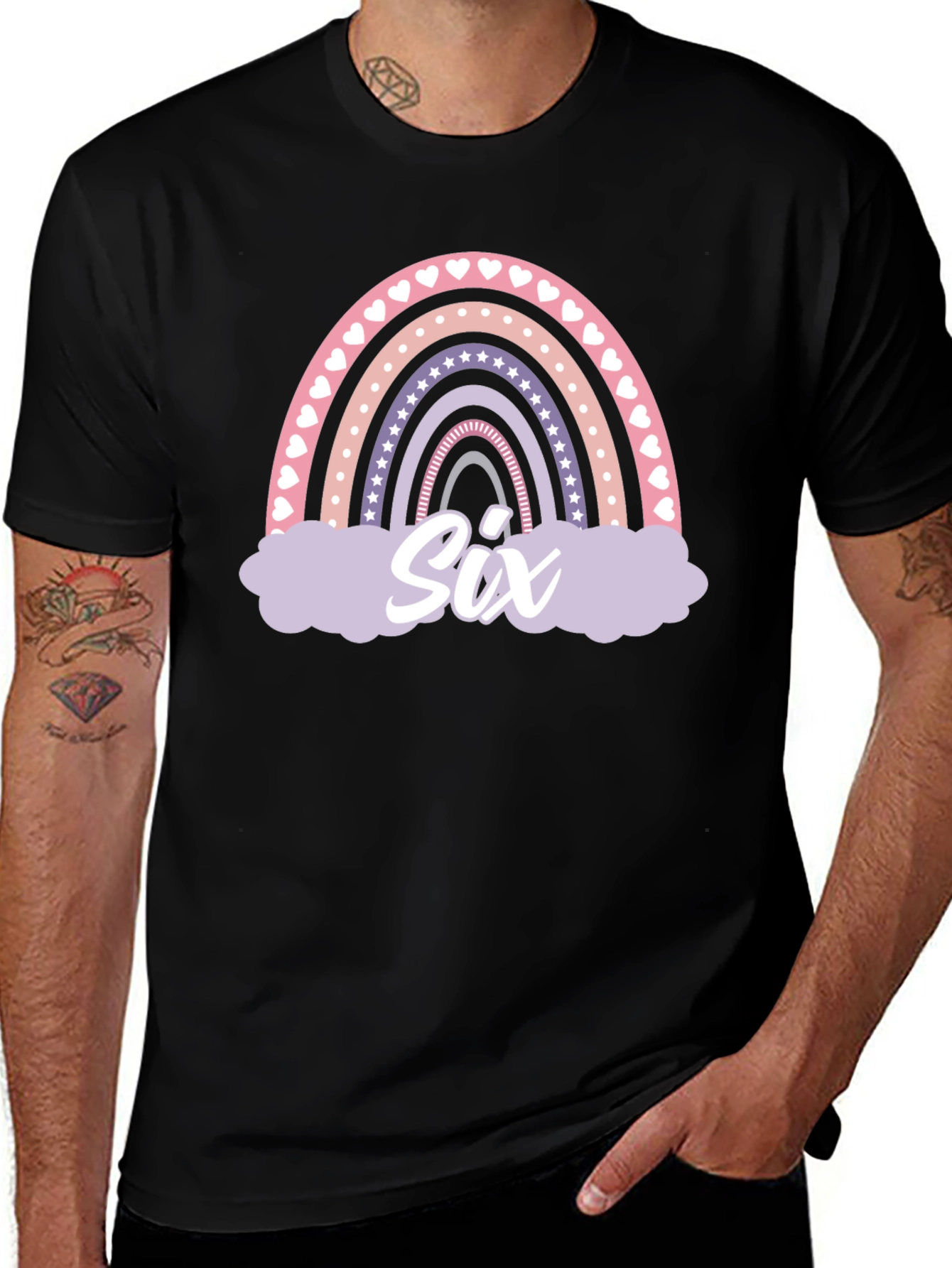Variant 17 of Cute Rainbow Six Birthday T-Shirt