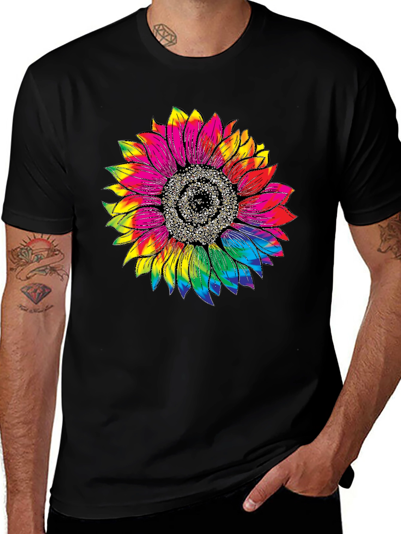 Variant 10 of Tie Dye Sunflower Graphic Tee