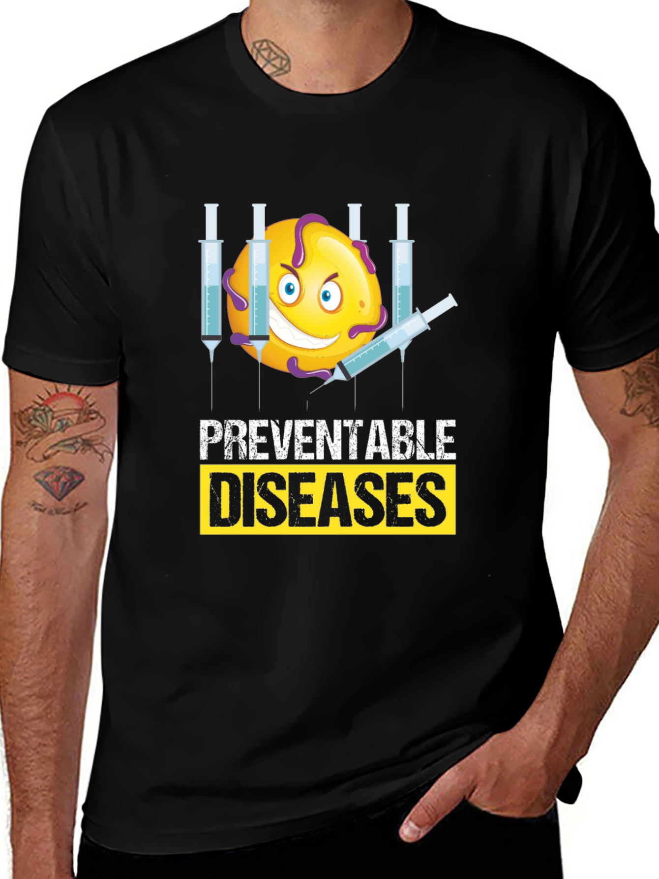 Variant 17 of Preventable Diseases T-Shirt - Unisex Black Tee