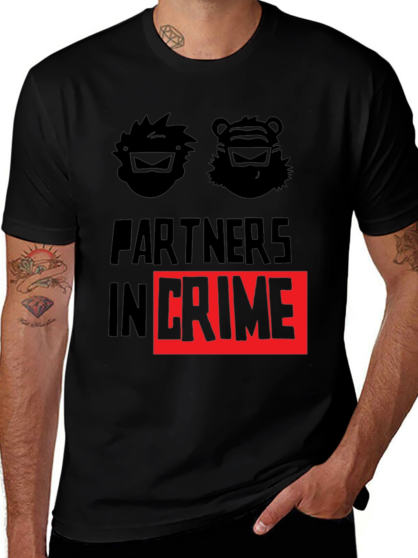 Variant 11 of Partners in Crime Graphic T-Shirt - Black