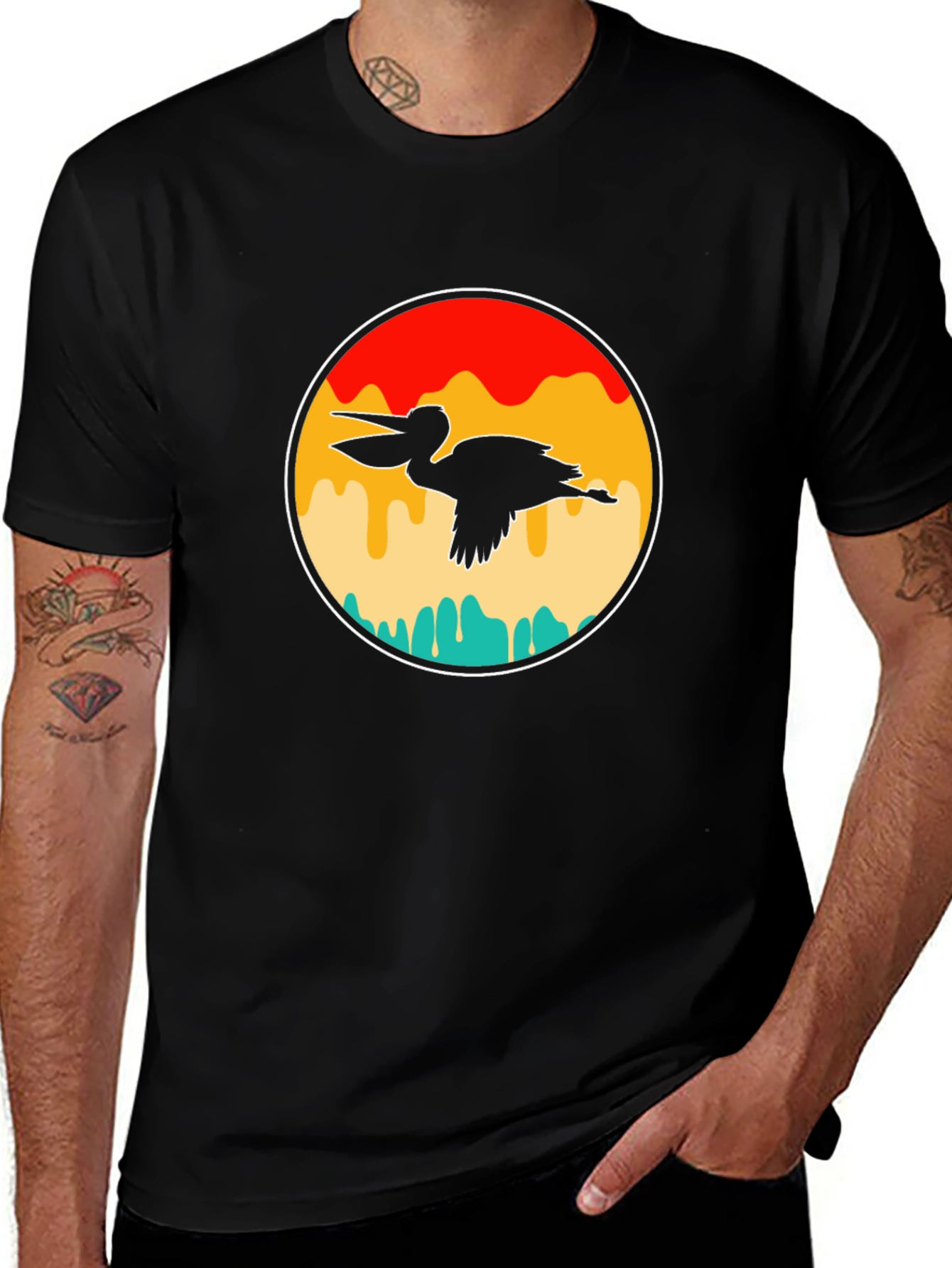 Variant 18 of Retro Pelican Graphic T-Shirt