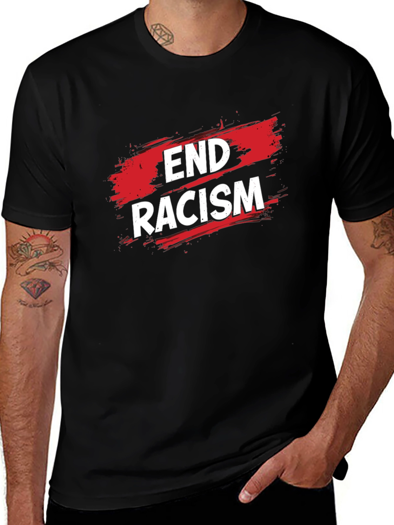 End Racism Graphic Tee - Black