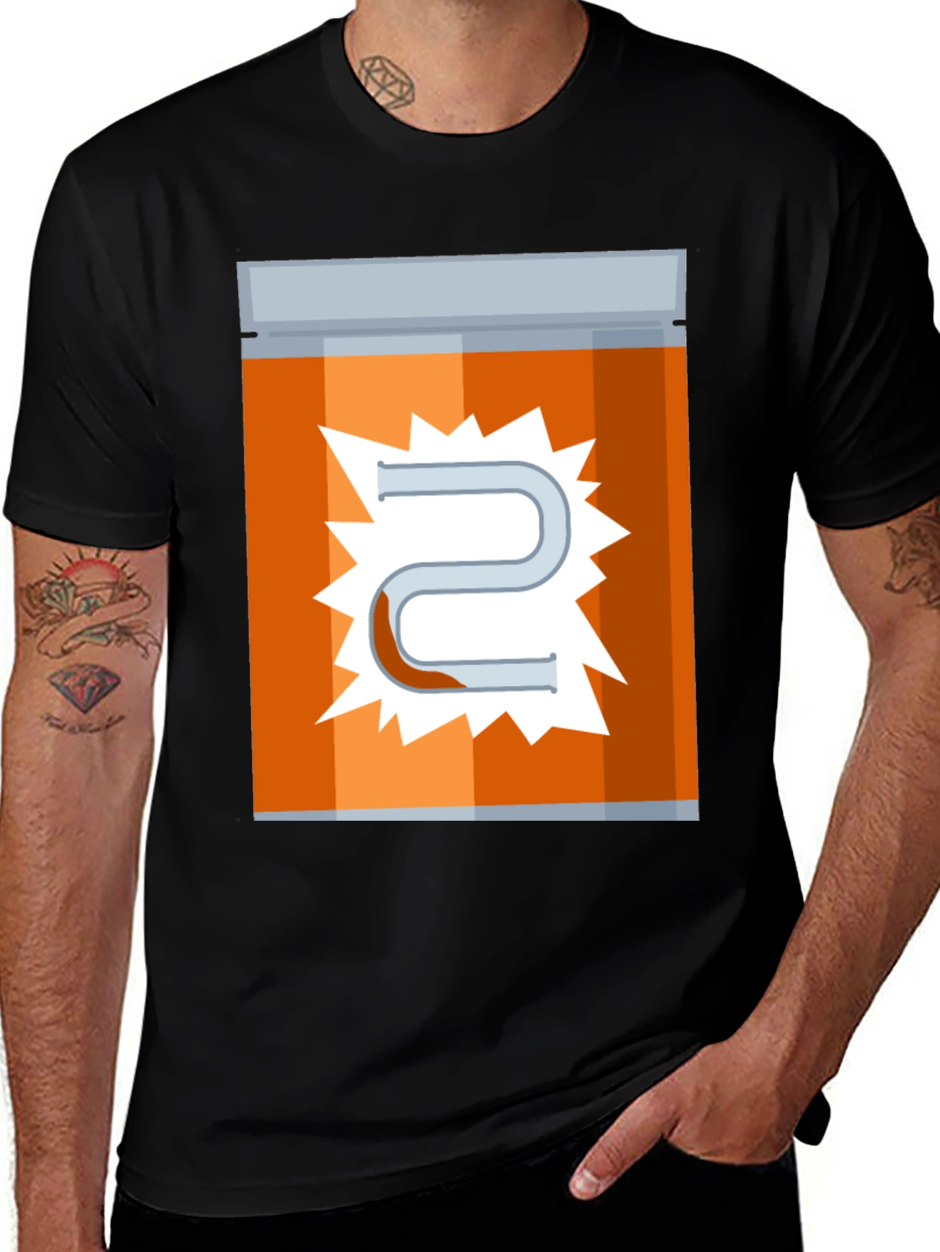 Variant 15 of Retro Graphic T-Shirt with Cartoon Pipe Design