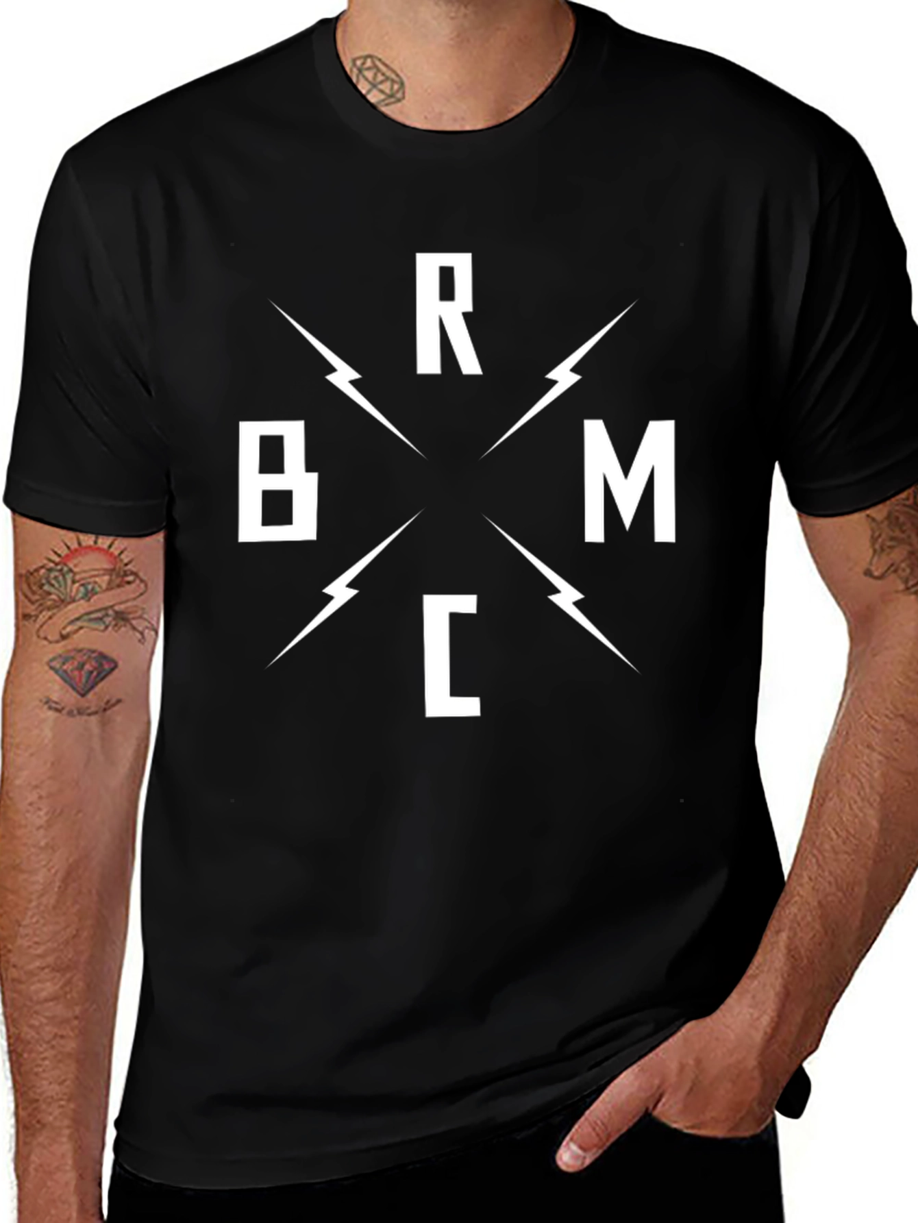 Variant 5 of BMRC Lightning Bolt Graphic Tee - Black Cotton Casual T-Shirt