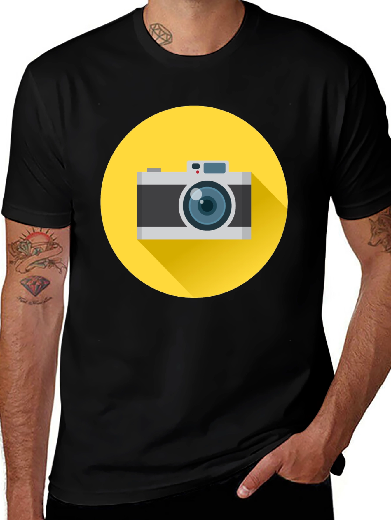 Variant 2 of Camera Graphic Black T-Shirt