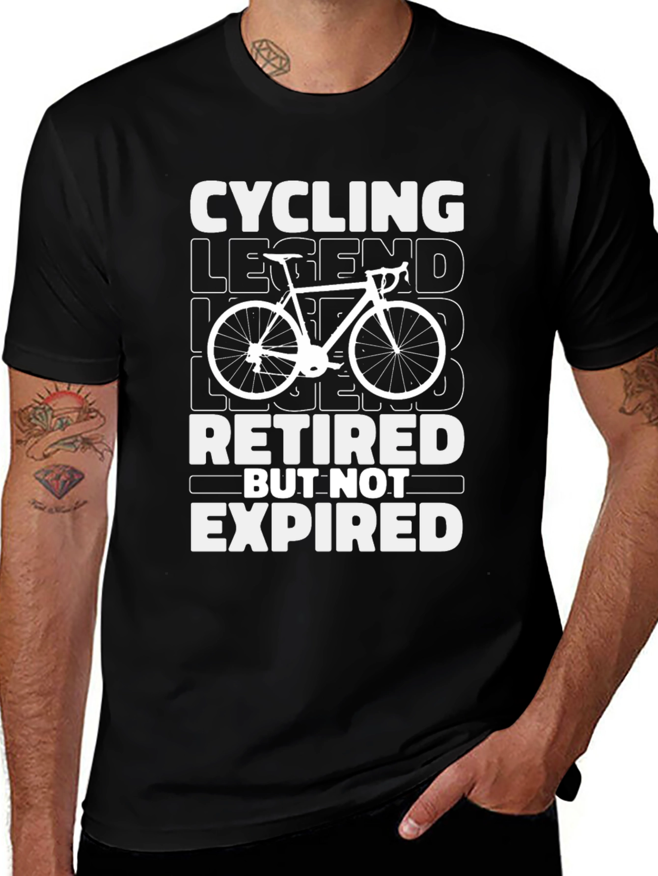 Black Cycling Legend Retired T-Shirt main image