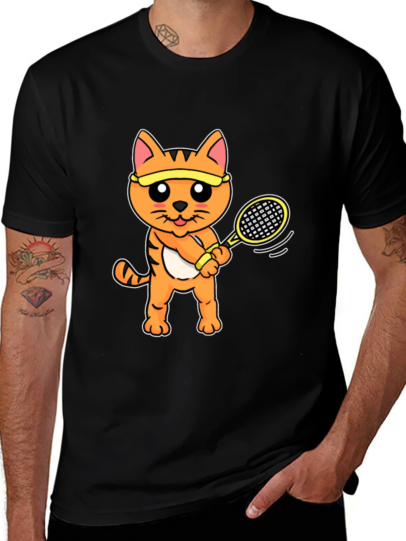 Variant 9 of Cat Tennis Player Graphic T-Shirt