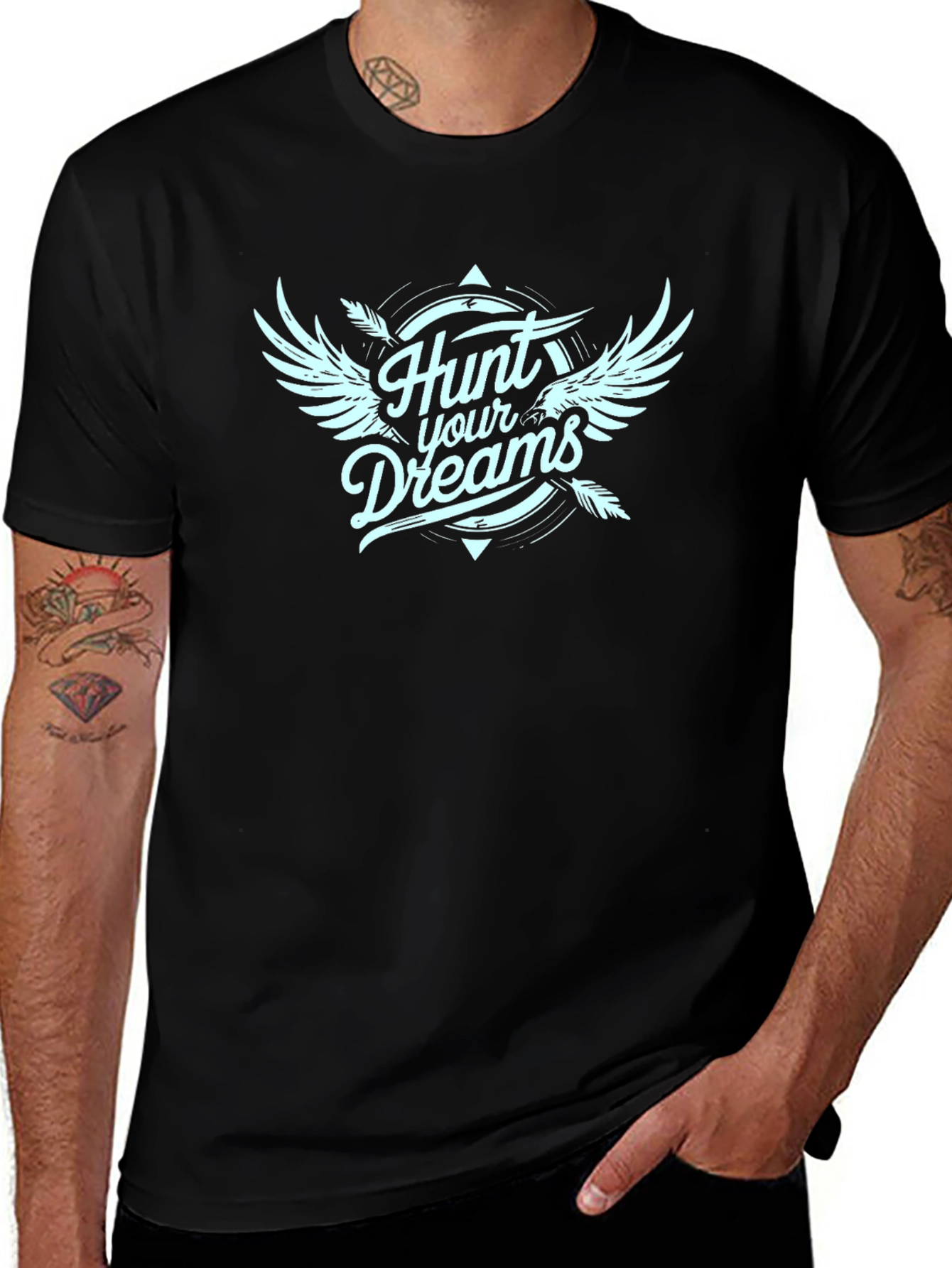 Variant 24 of Hunt Your Dreams Graphic T-Shirt - Black