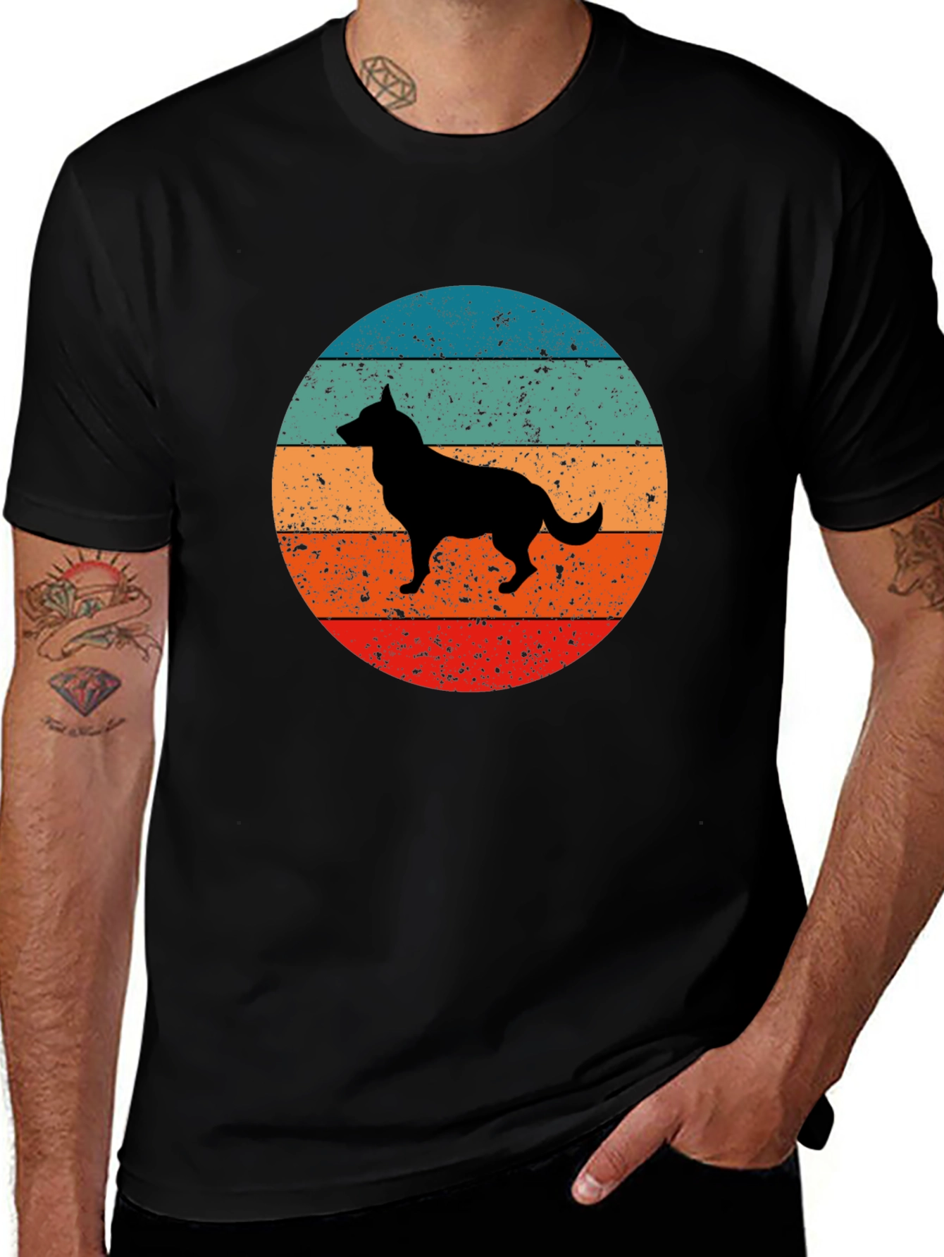 Variant 28 of Retro Dog Silhouette Graphic Tee