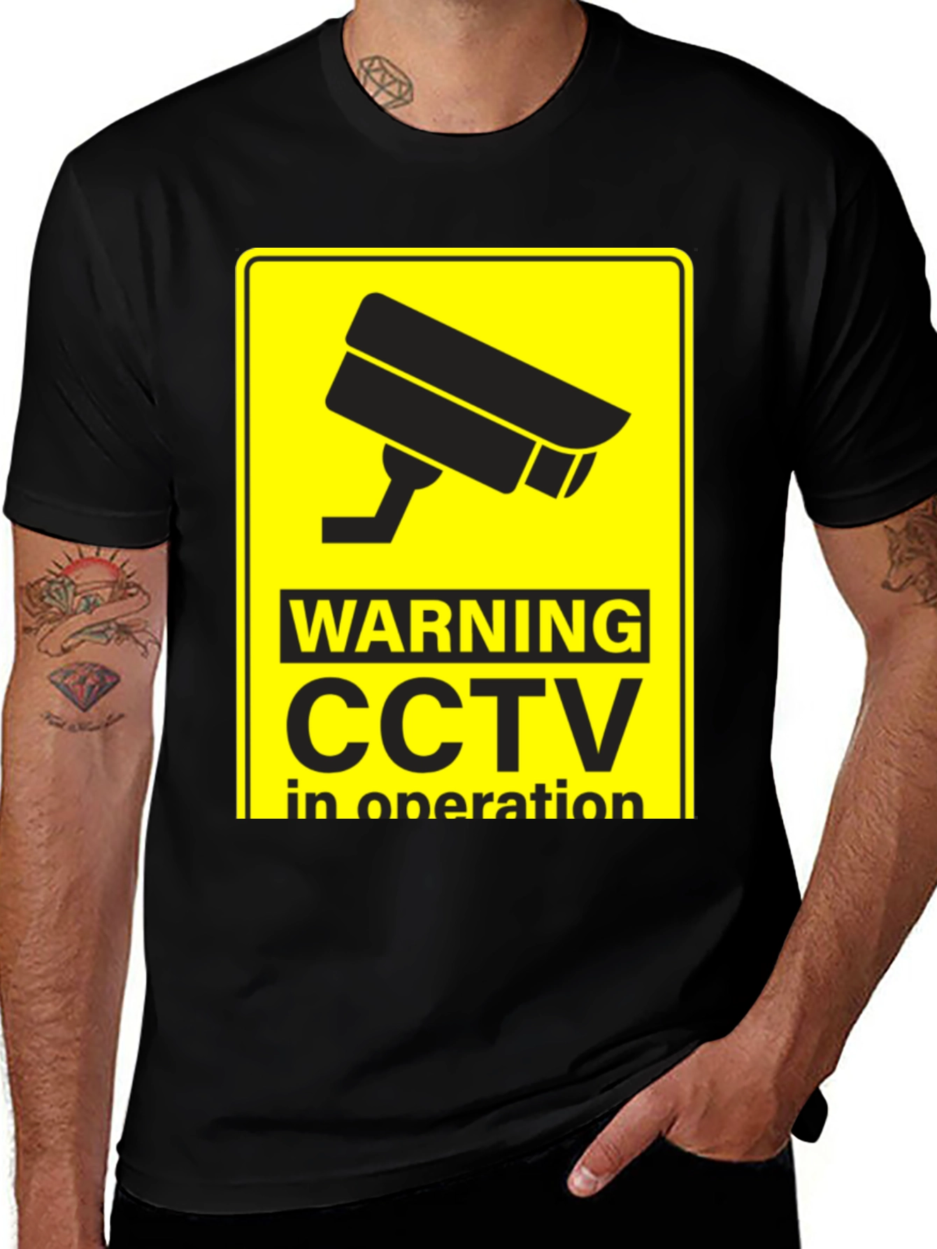 Warning CCTV In Operation Black T-Shirt