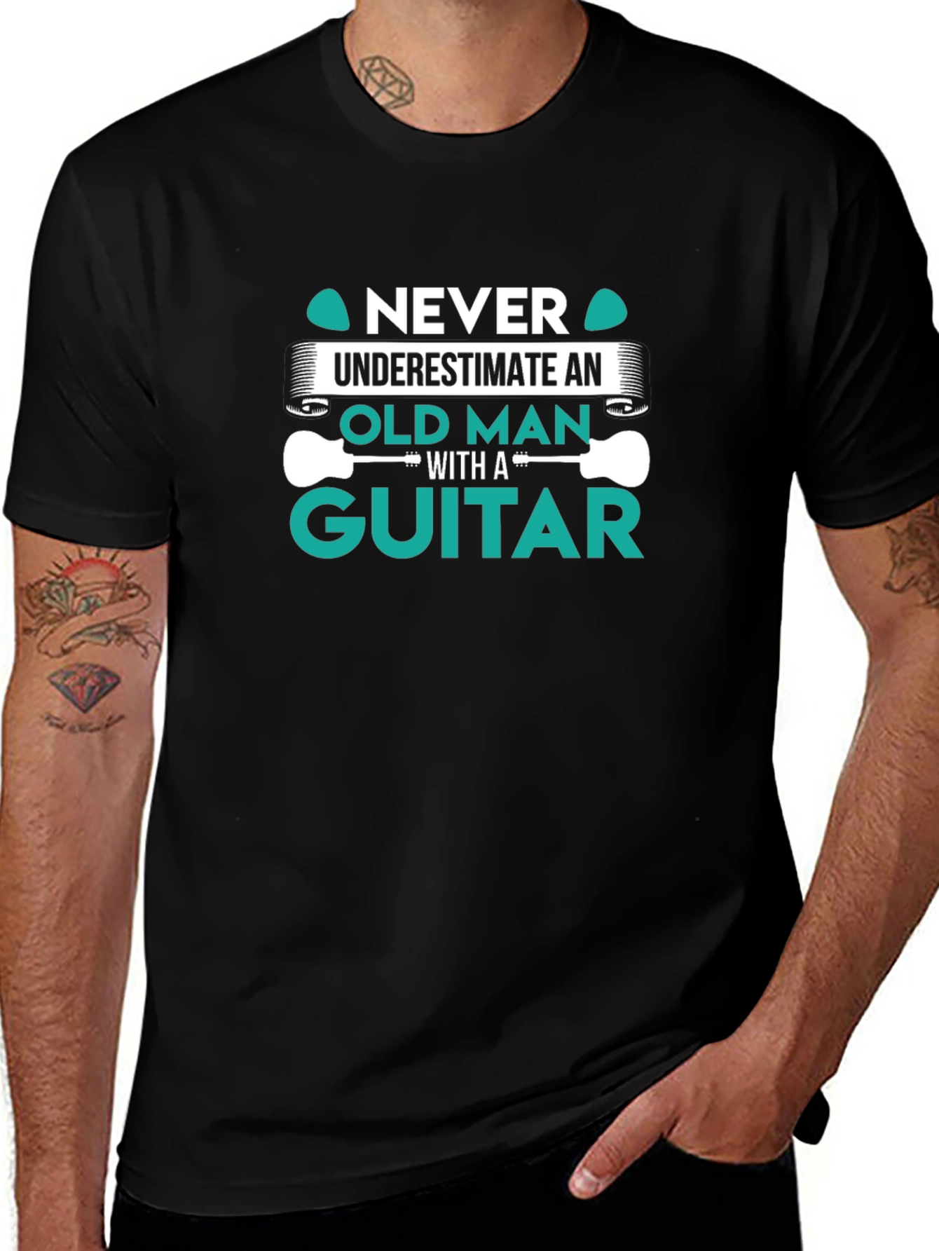 Variant 15 of Never Underestimate Old Man Guitar T-Shirt