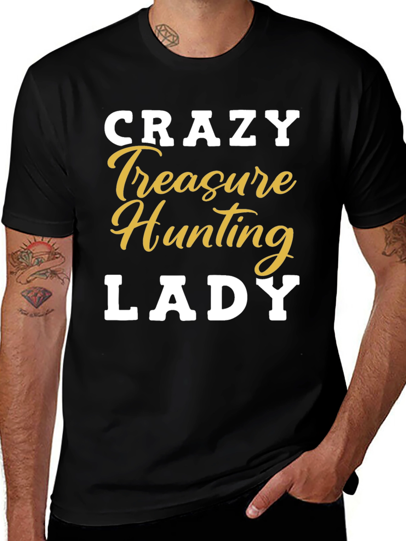 Variant 8 of Crazy Treasure Hunting Lady T-Shirt