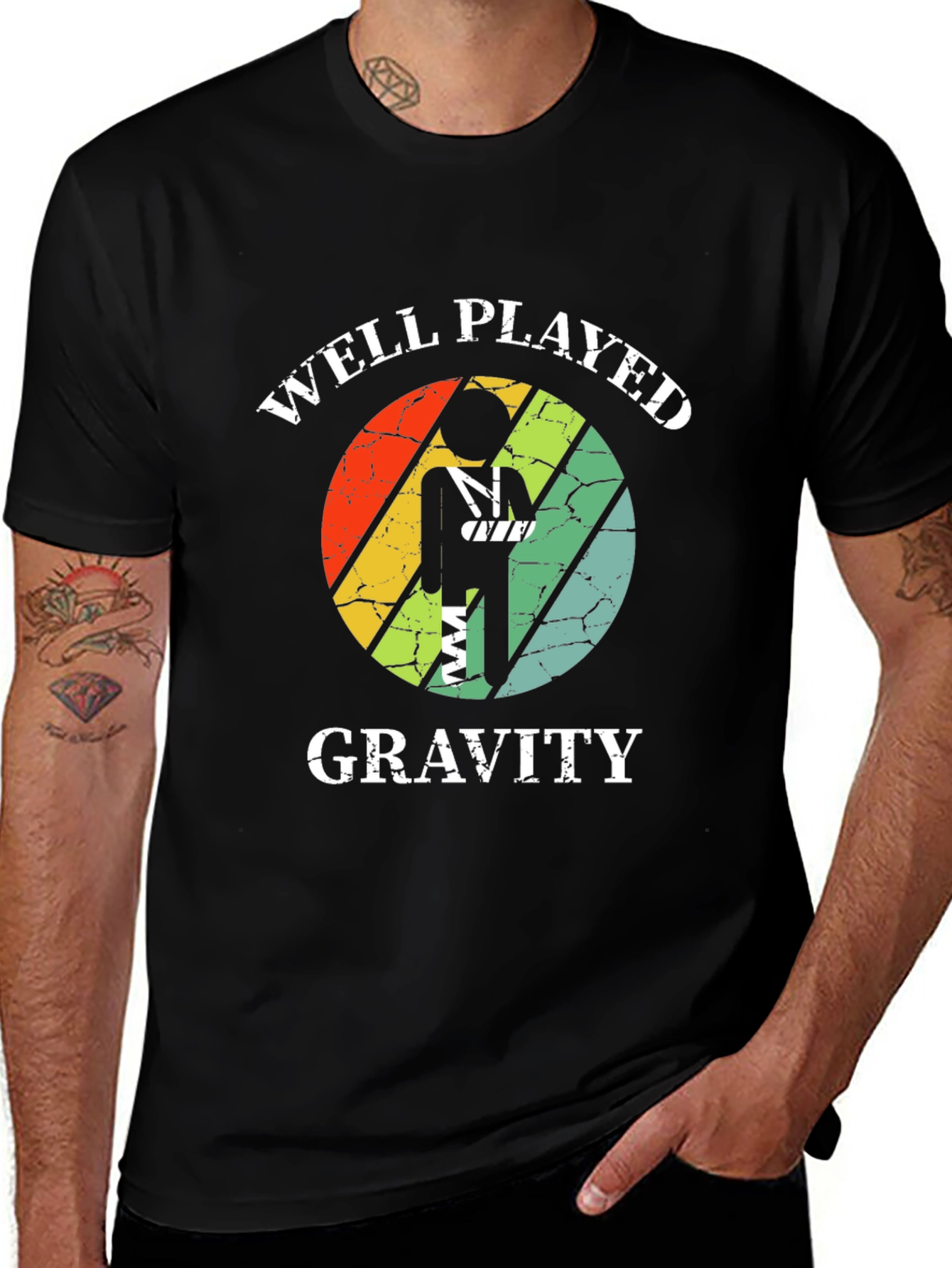 Variant 14 of Well Played Gravity T-Shirt - Broken Arm Funny Tee