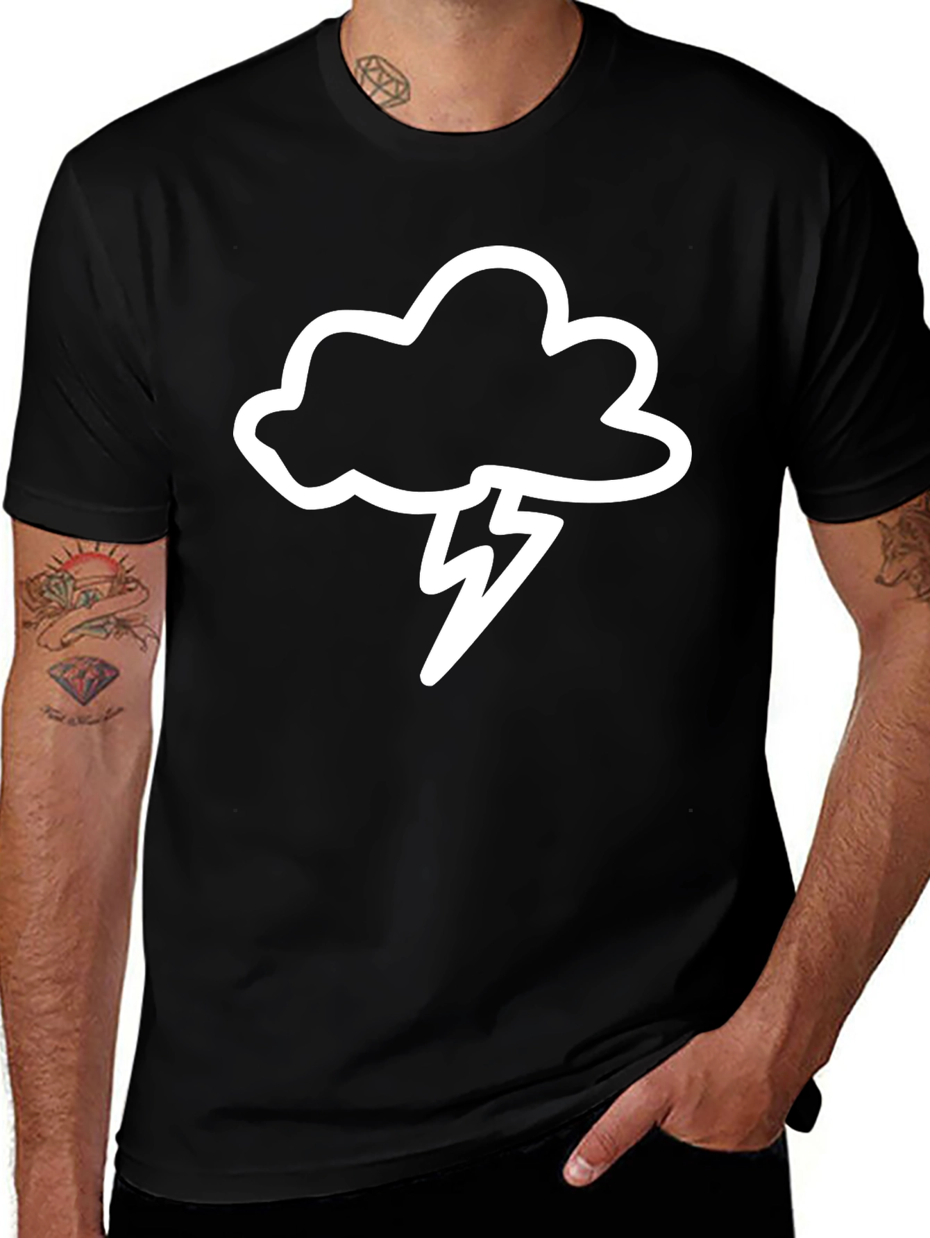Variant 8 of Storm Cloud Graphic T-Shirt - Black