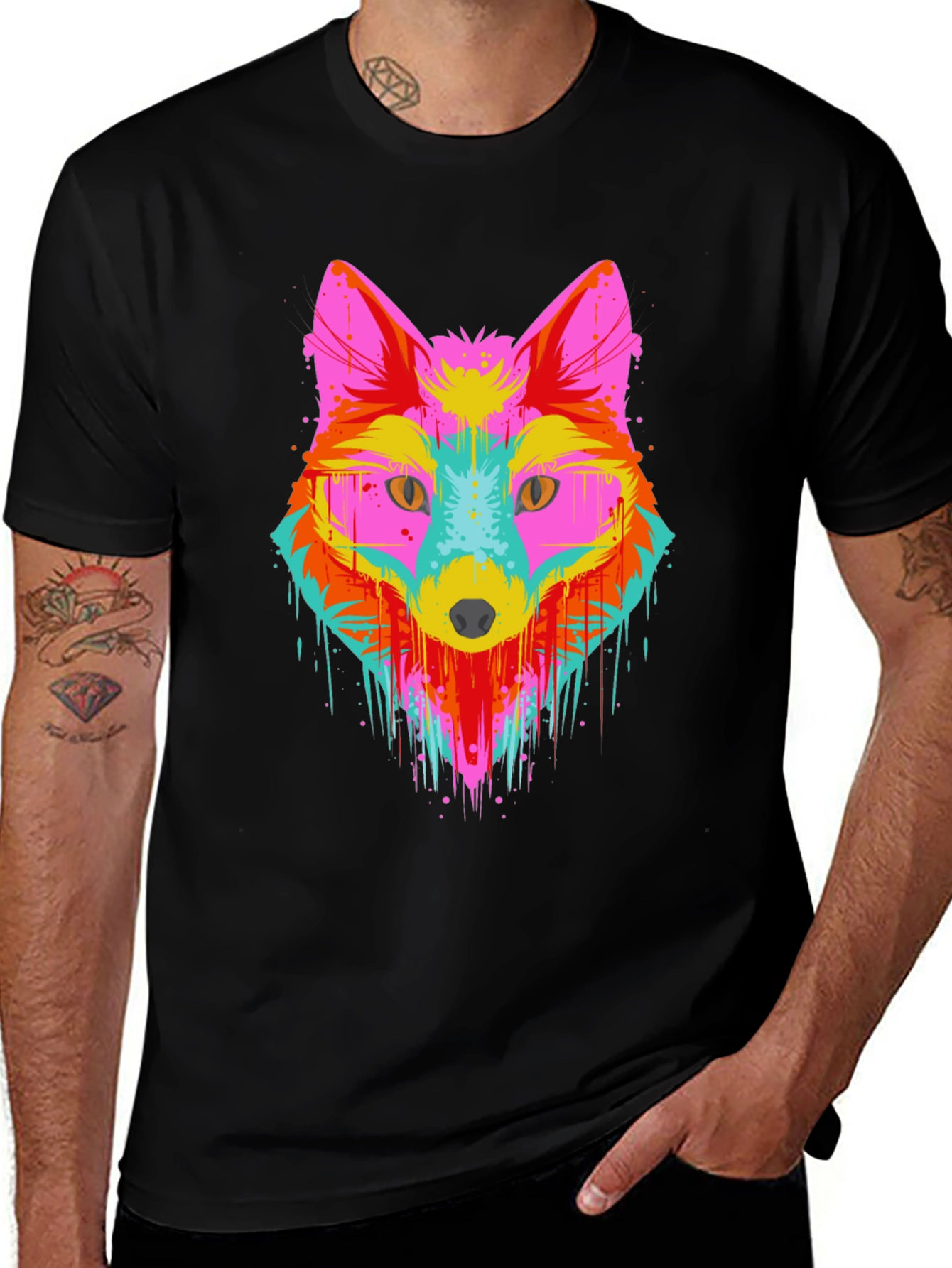 Variant 19 of Vibrant Fox Graphic Tee - Bold Colorful Design