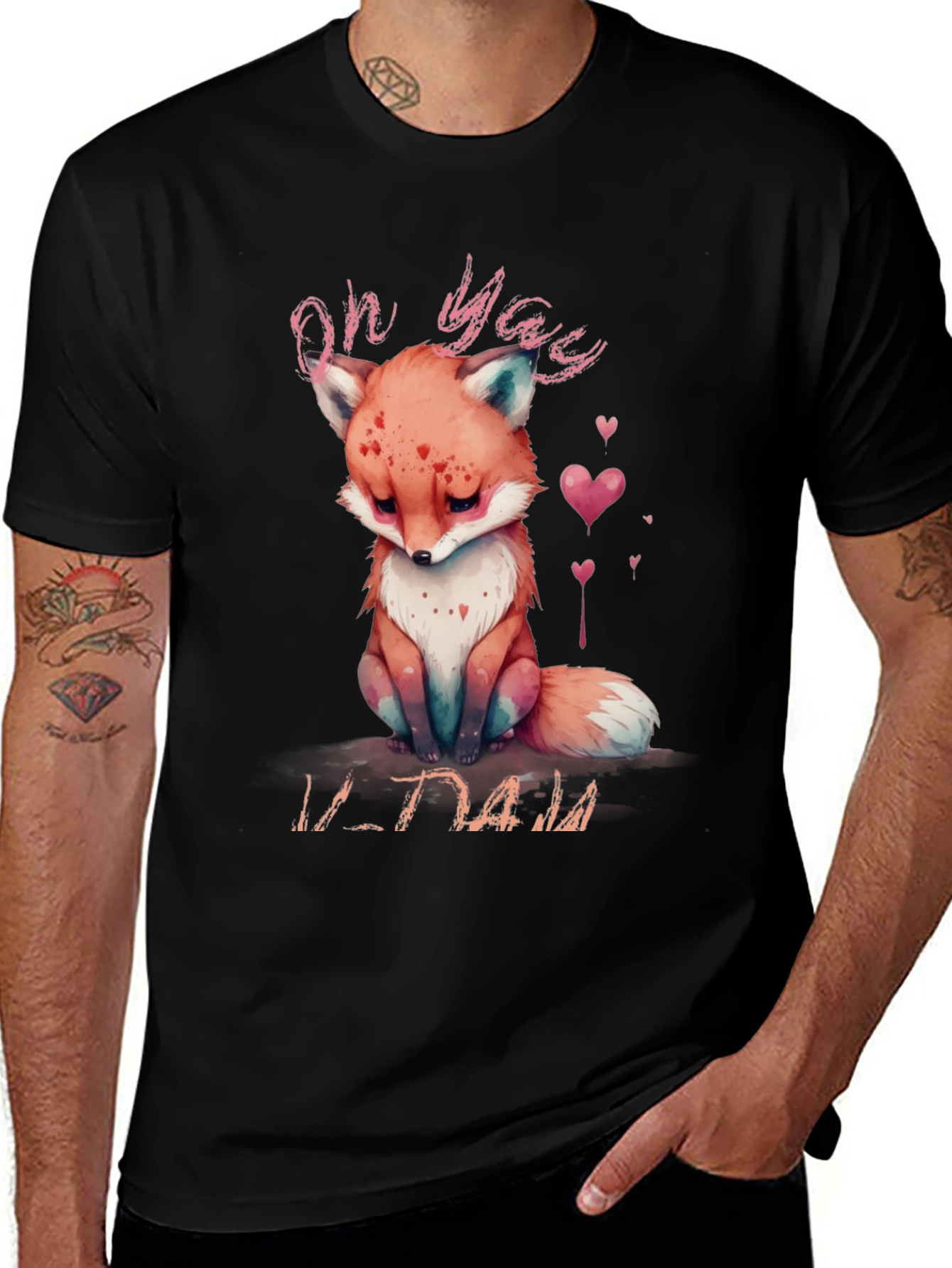 Variant 6 of Cute Fox Valentine's Day Graphic Tee