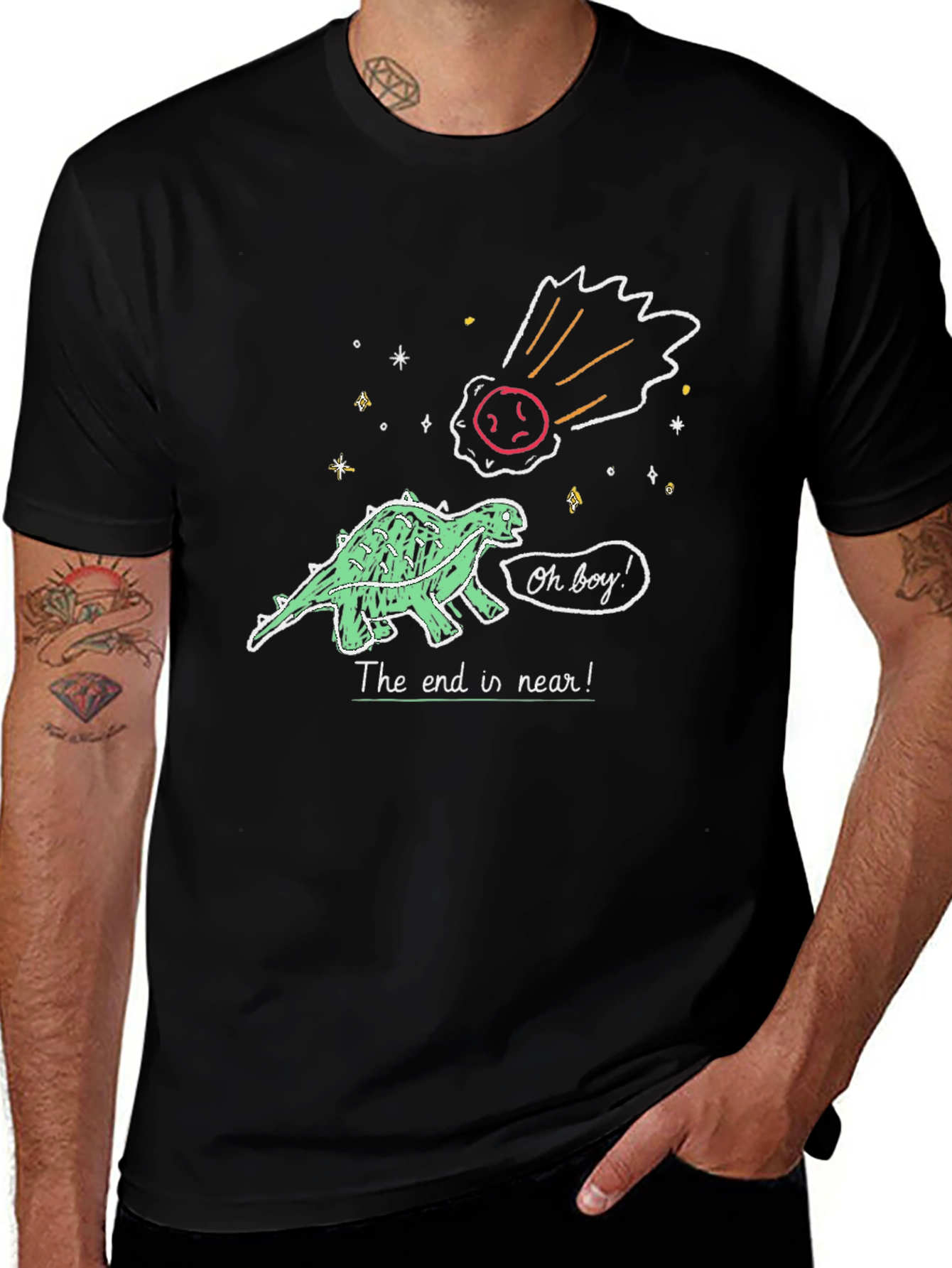 Variant 19 of Dinosaur 'The End is Near!' Graphic T-Shirt
