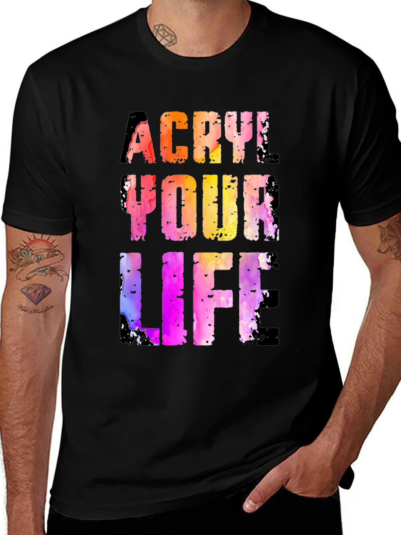 Black Acrylic Your Life Graphic Tee - Black T-Shirt main image