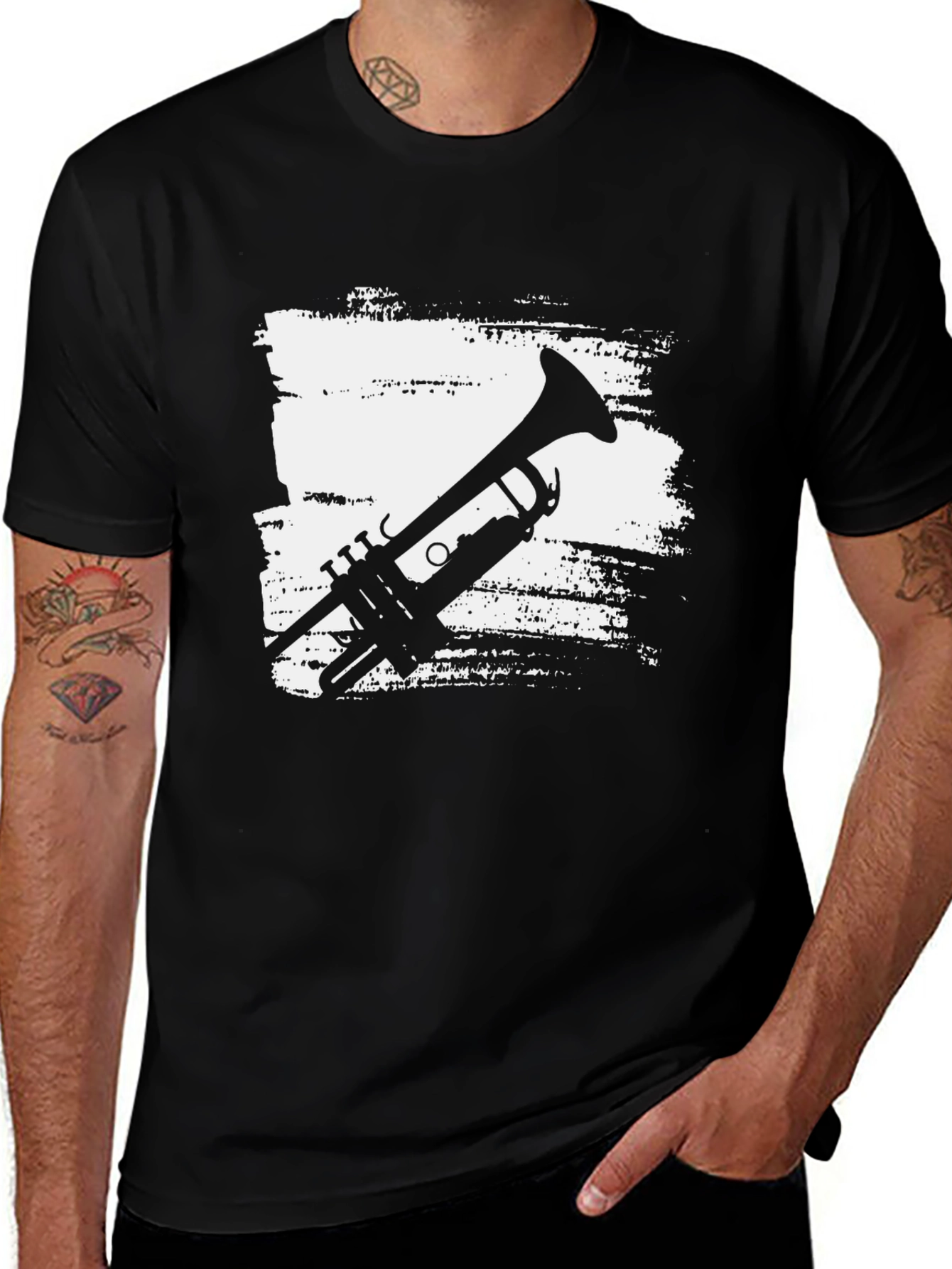 Variant 3 of Trumpet Graphic Tee - Classic Black Cotton T-Shirt