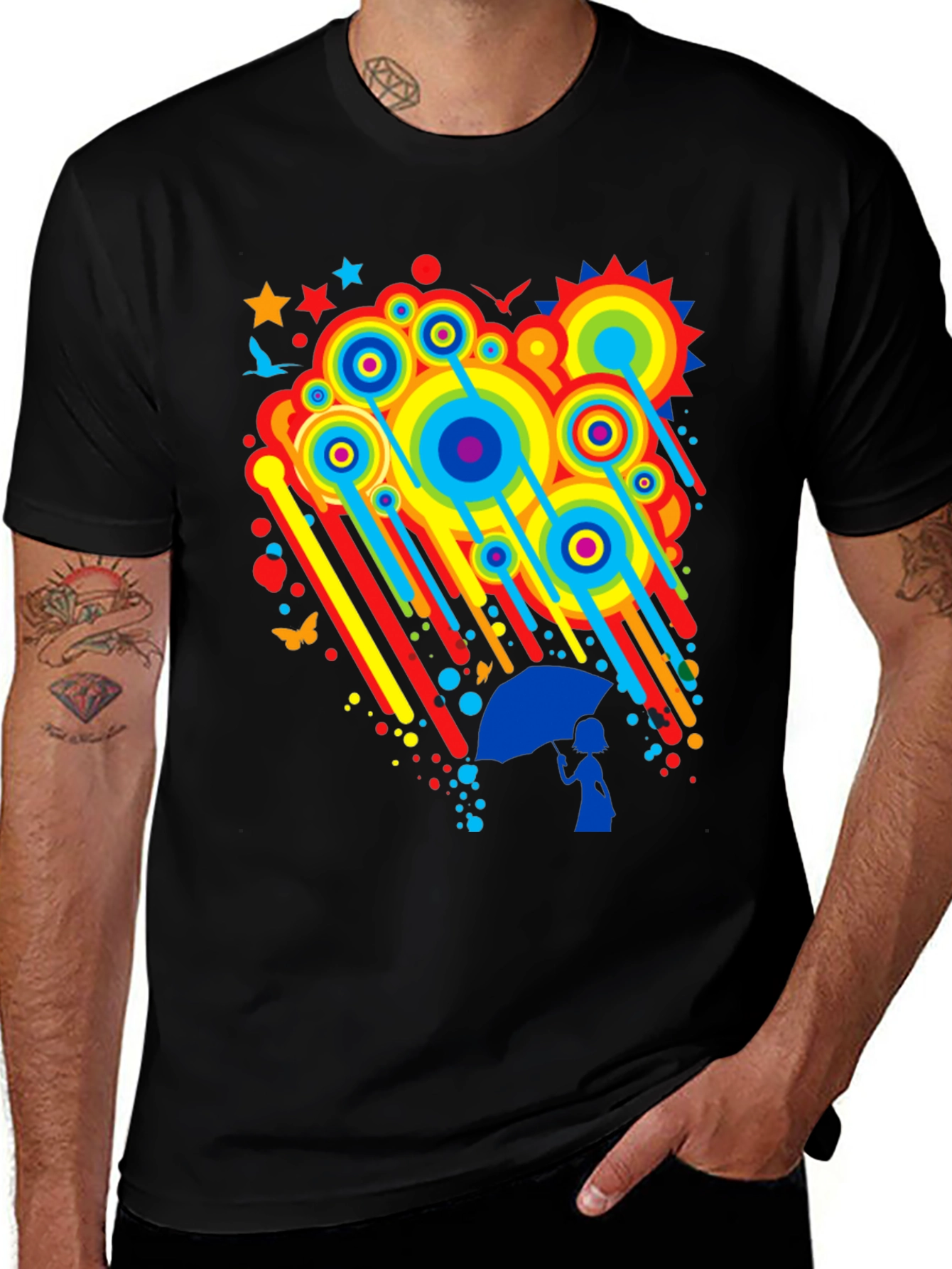 Variant 23 of Rainbow Rain Graphic Tee