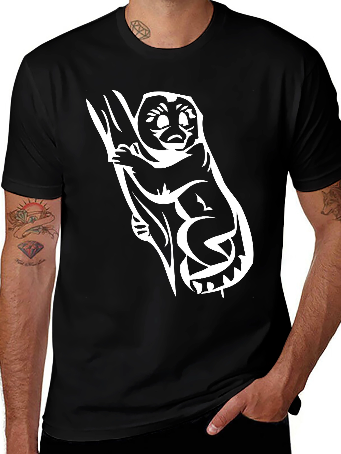 Variant 4 of Black Koala Graphic Tee - Men's Casual Crewneck