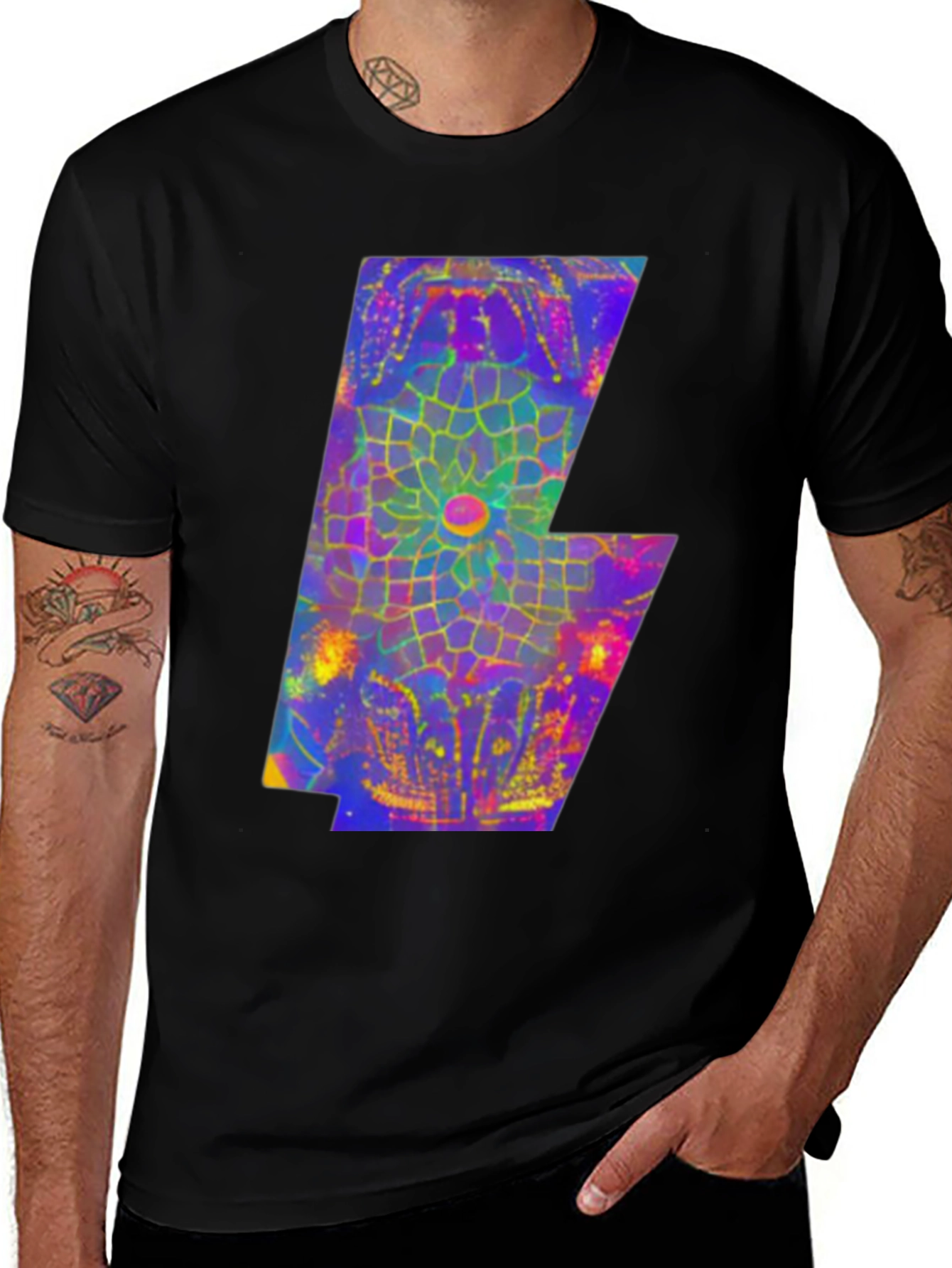 Variant 9 of Abstract Art Print Black T-Shirt