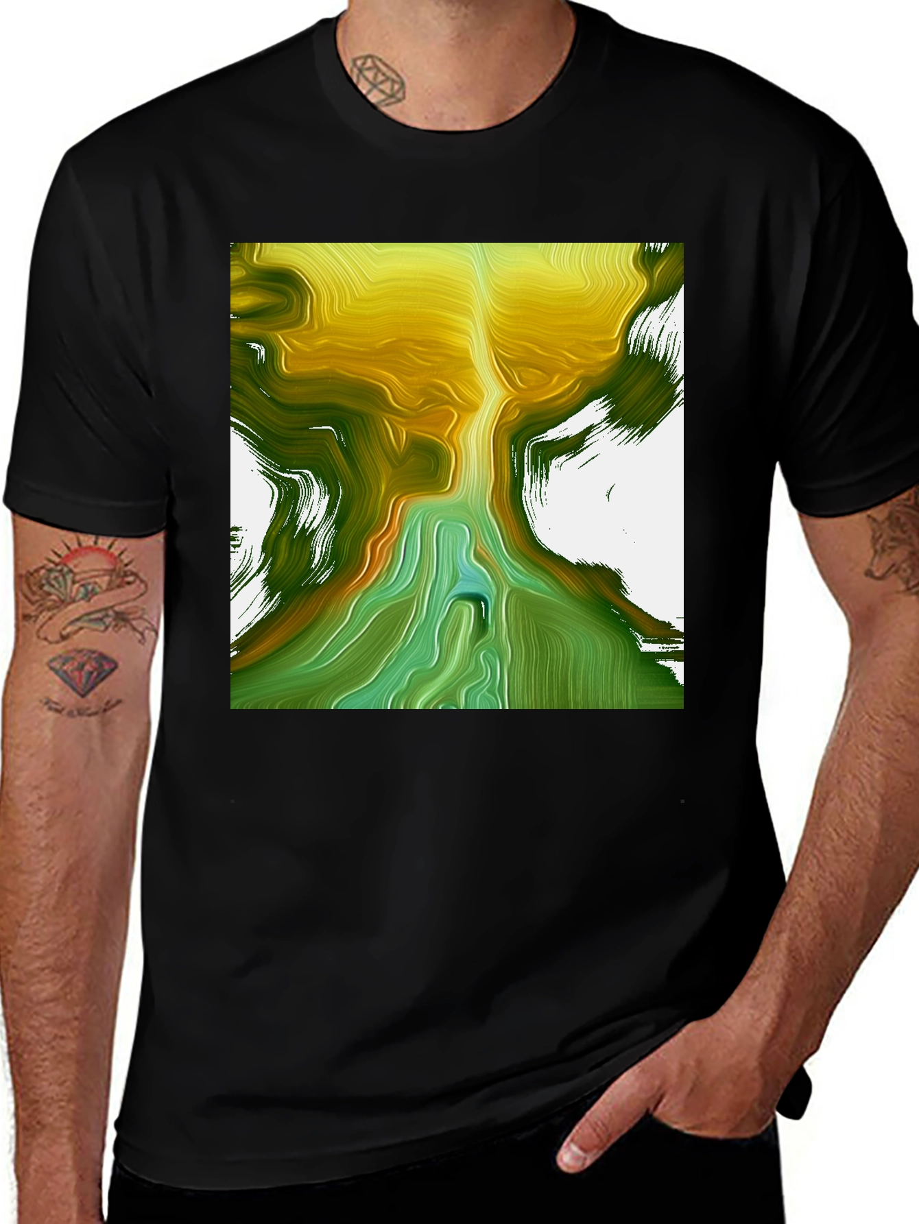 Black Abstract Art T-Shirt - Unique Design main image