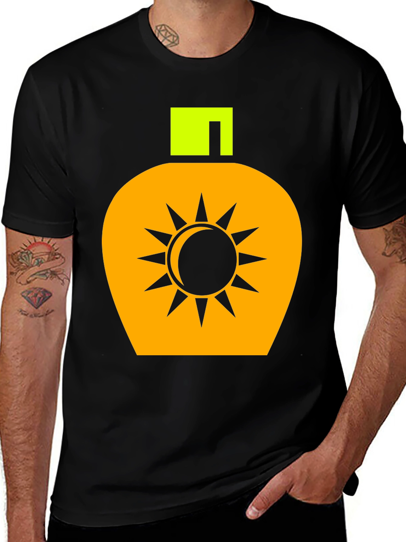 Summer Vibes Black T-Shirt with Sunscreen Design