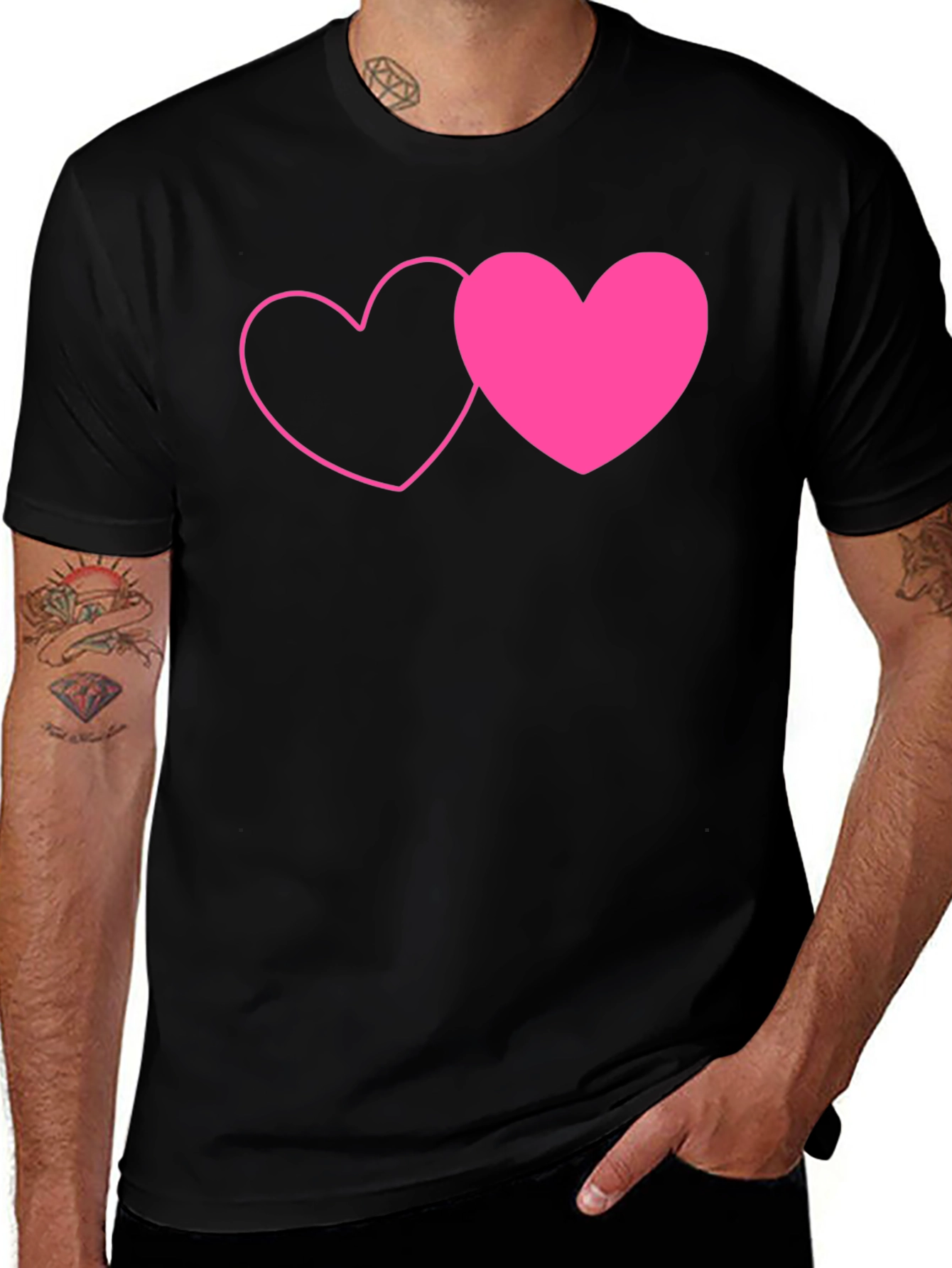 Variant 15 of Love Heart Graphic Tee - Black
