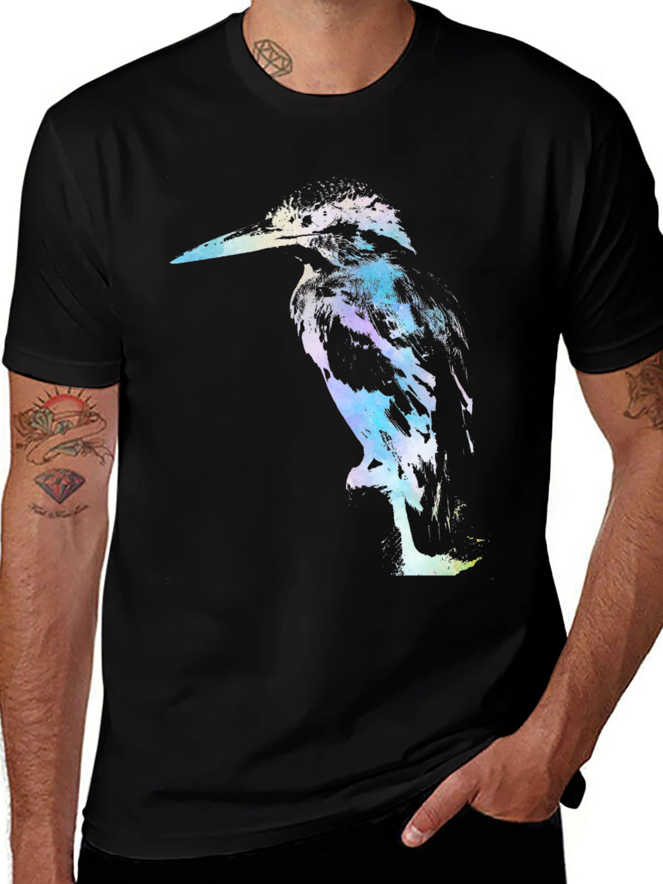Variant 8 of Kingfisher Graphic Black Tee
