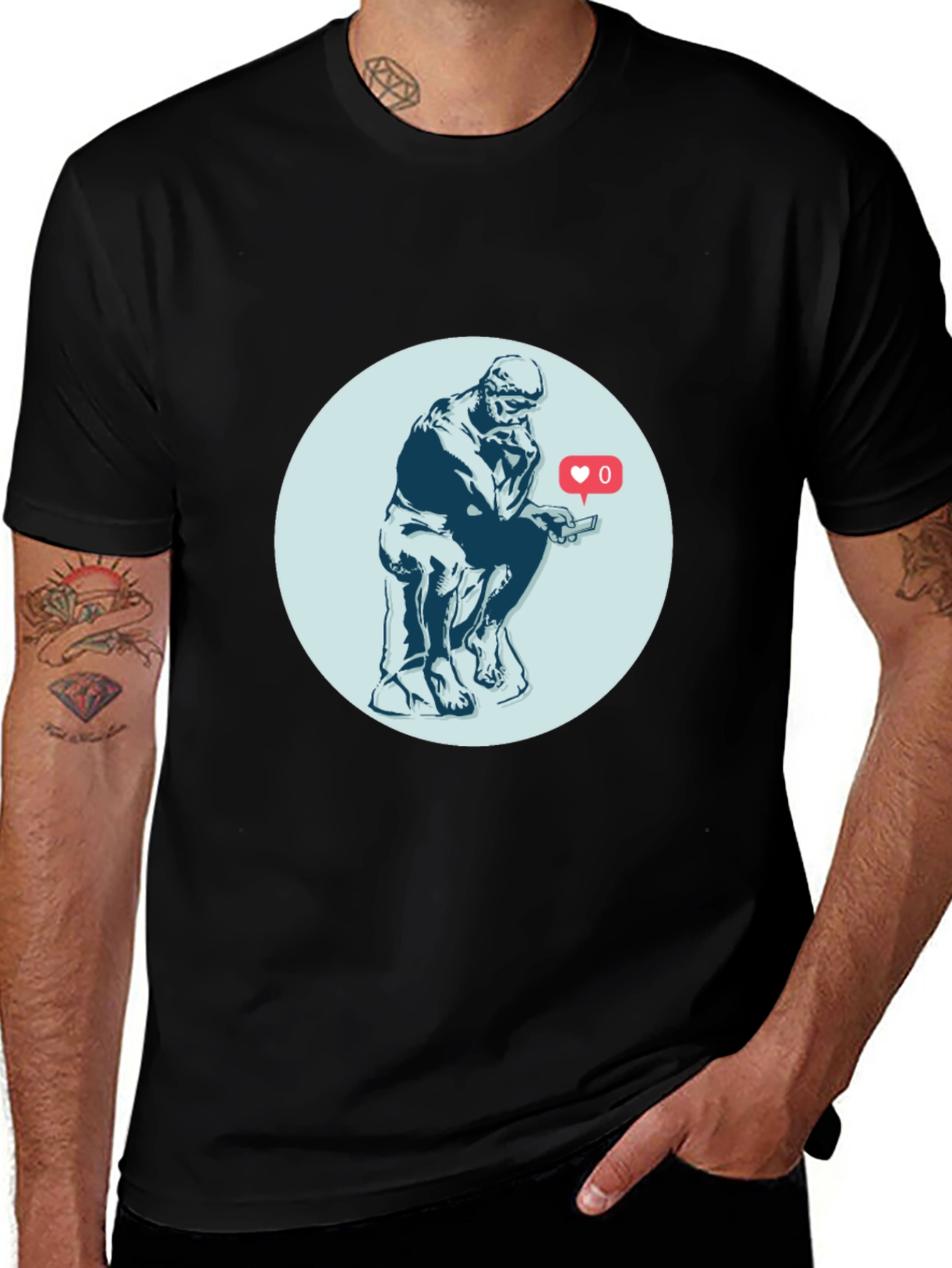Variant 9 of The Thinker Social Media T-Shirt
