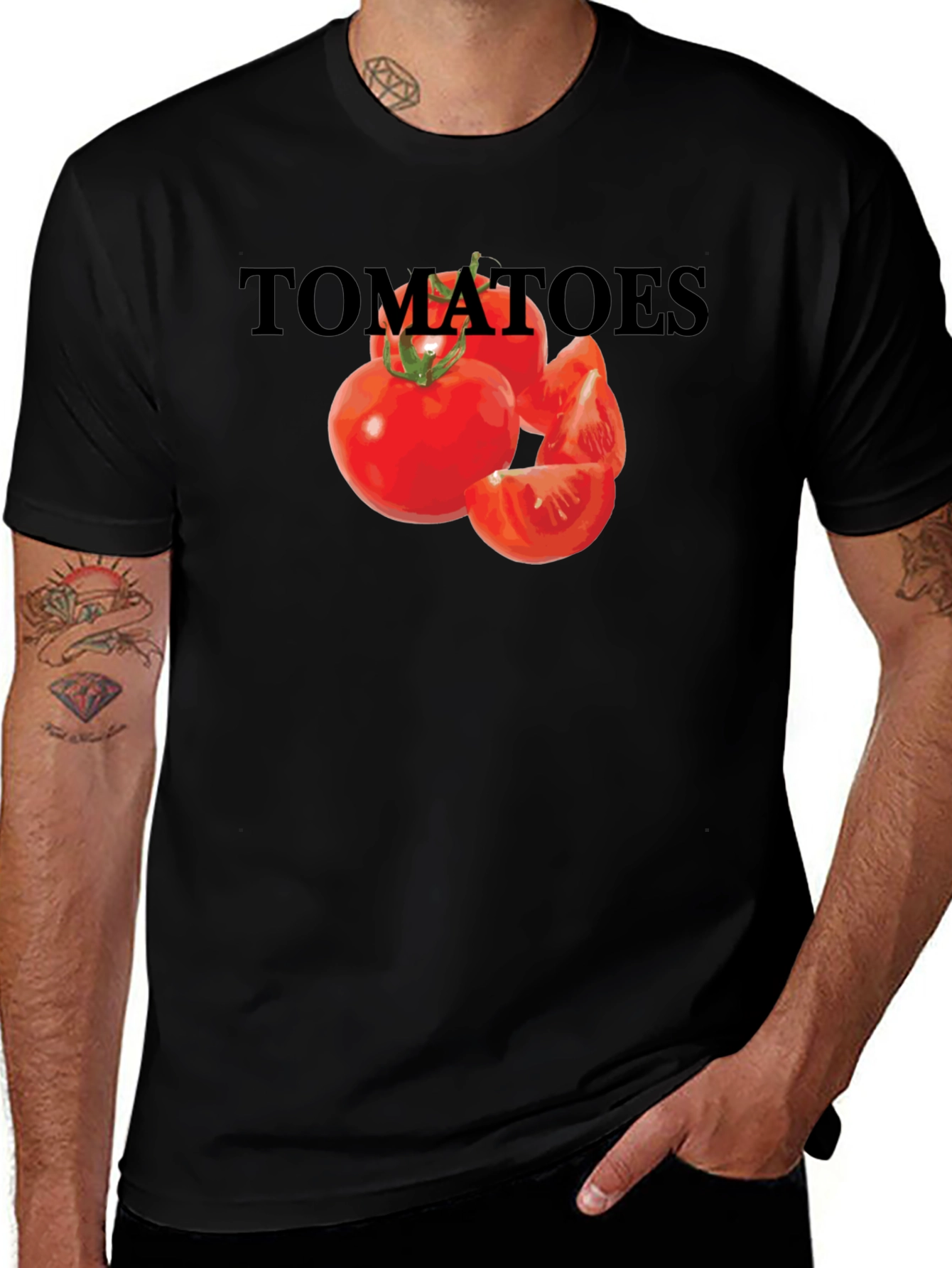 Variant 5 of Tomatoes Graphic Tee - Unisex Black T-Shirt