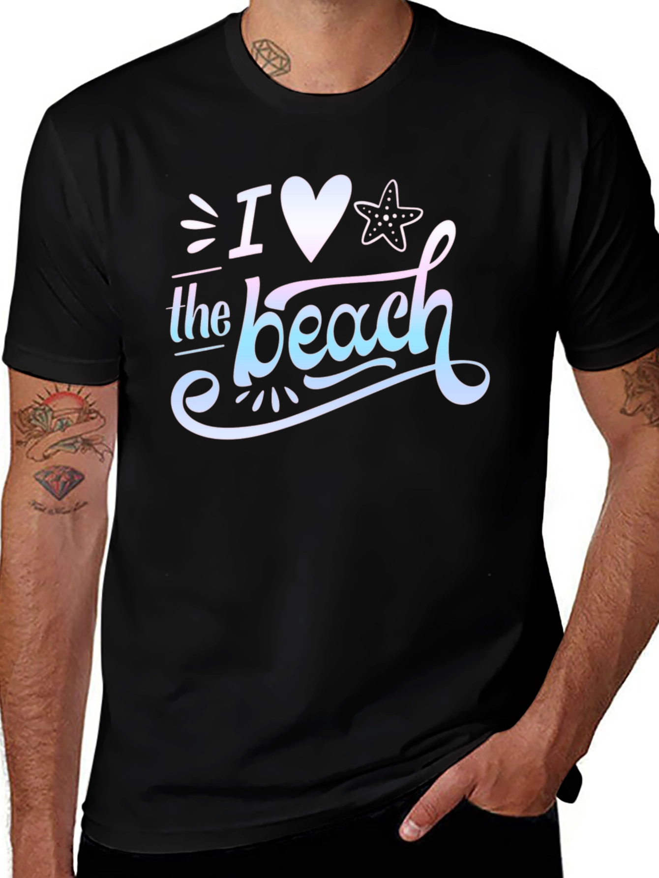 Variant 10 of I Love the Beach Graphic T-Shirt