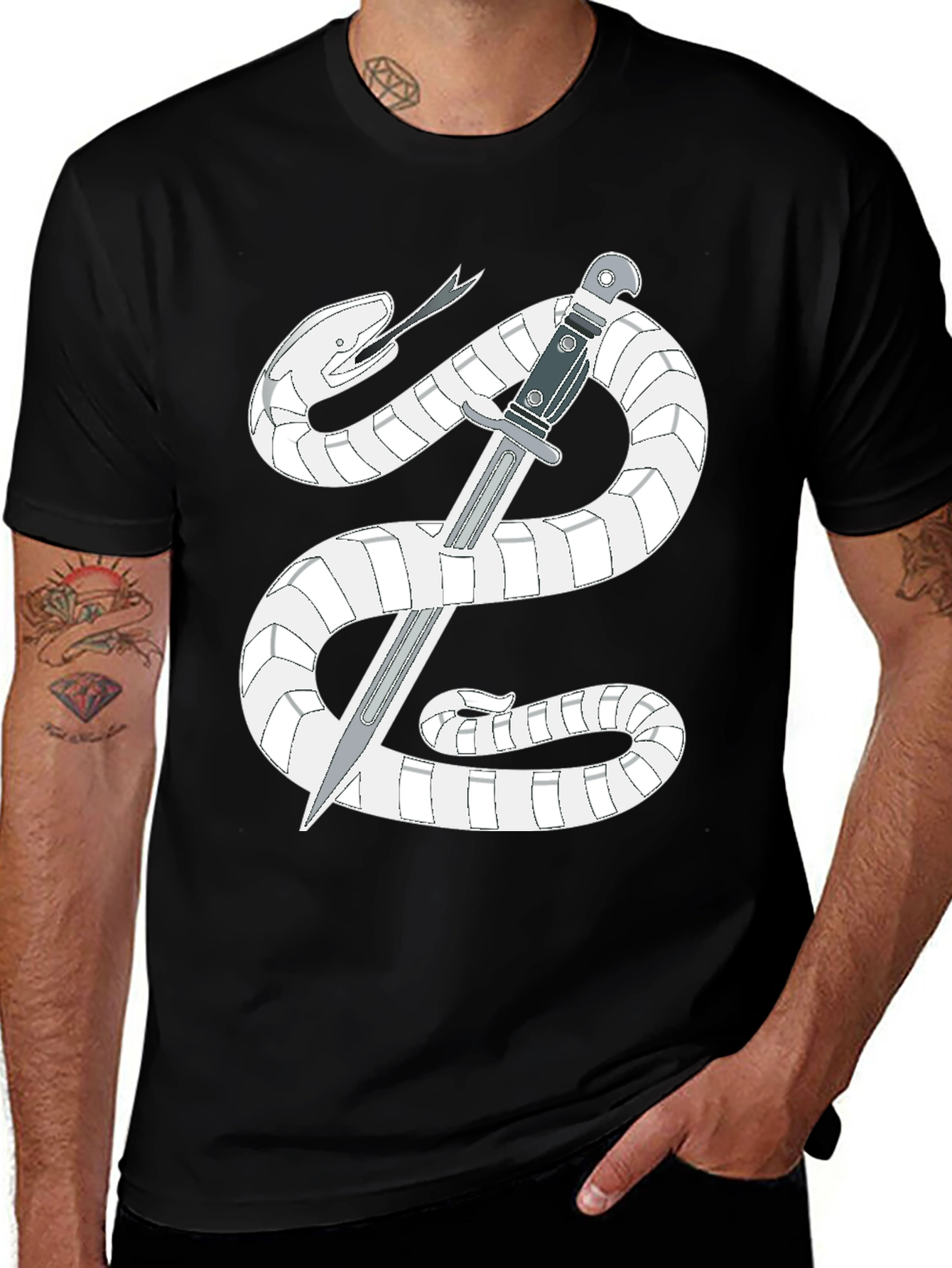 Variant 10 of Snake & Dagger T-Shirt - Graphic Tee