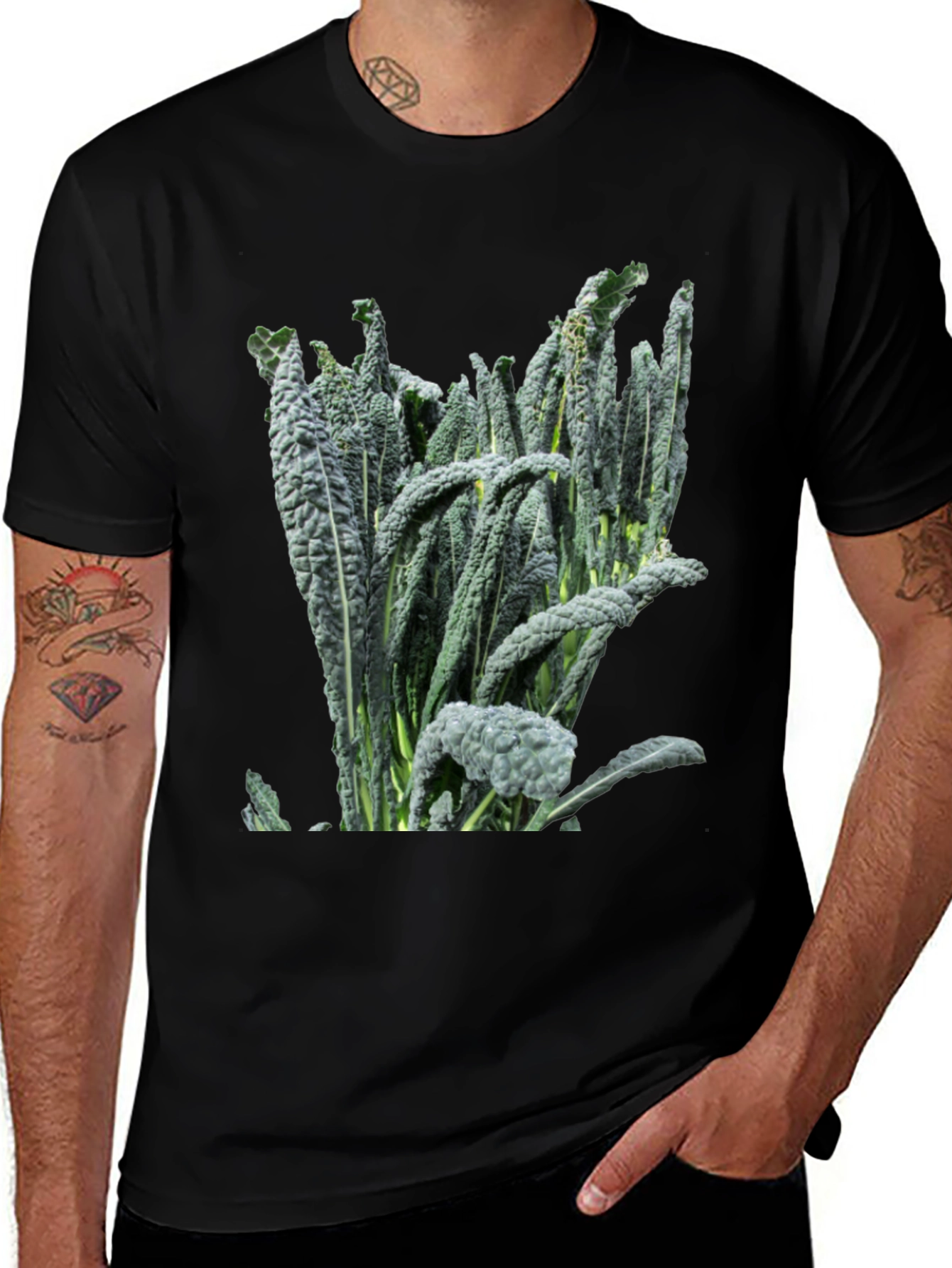 Variant 29 of Kale Graphic Black T-Shirt
